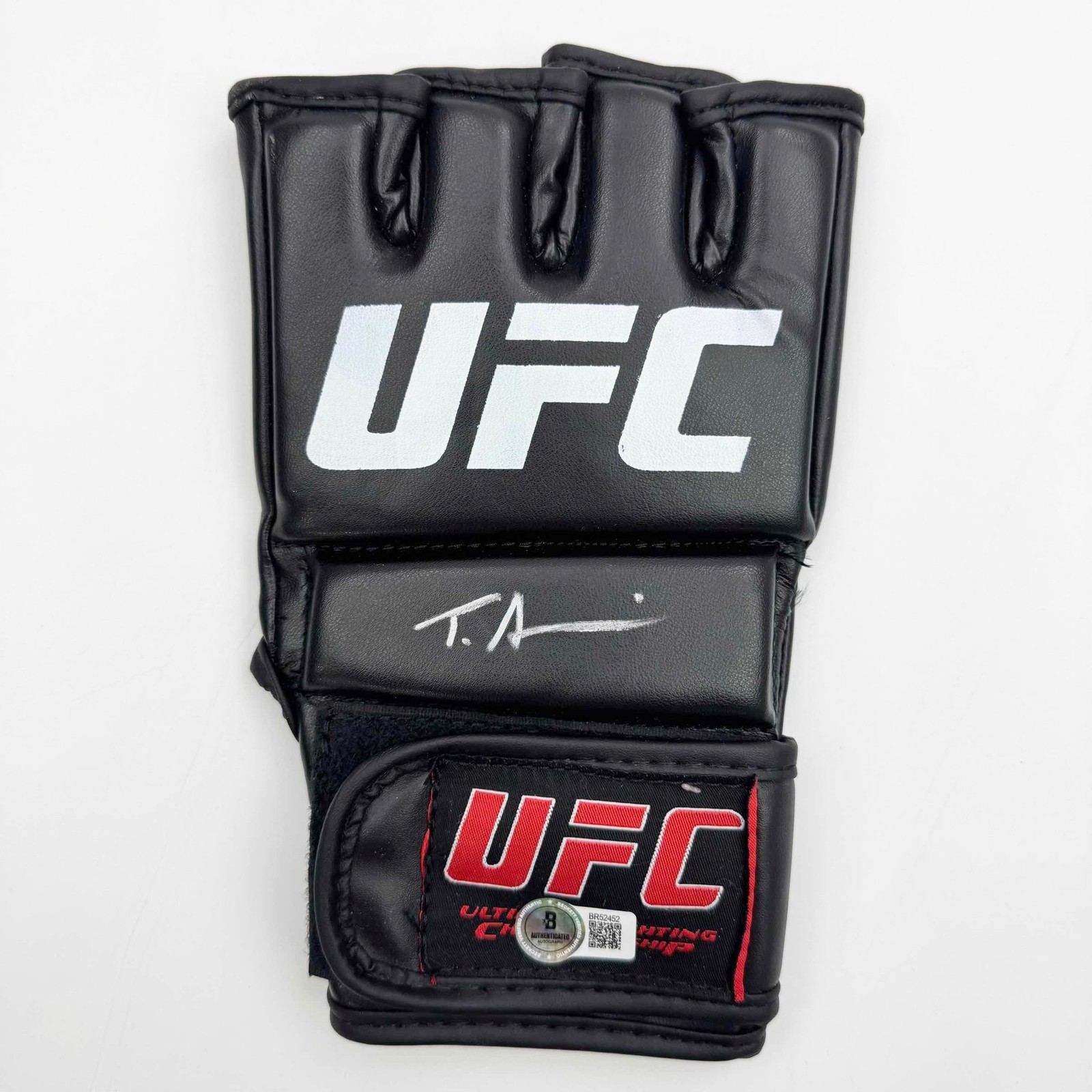 Autographed/Signed Tom Aspinall UFC MMA Black Fighting Glove Beckett COA