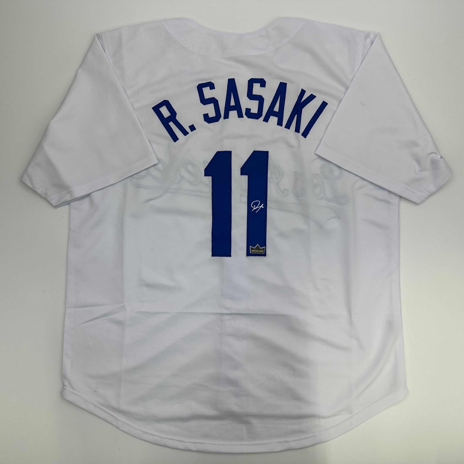 Facsimile Autographed Roki Sasaki Los Angeles LA White Jersey Men's XL