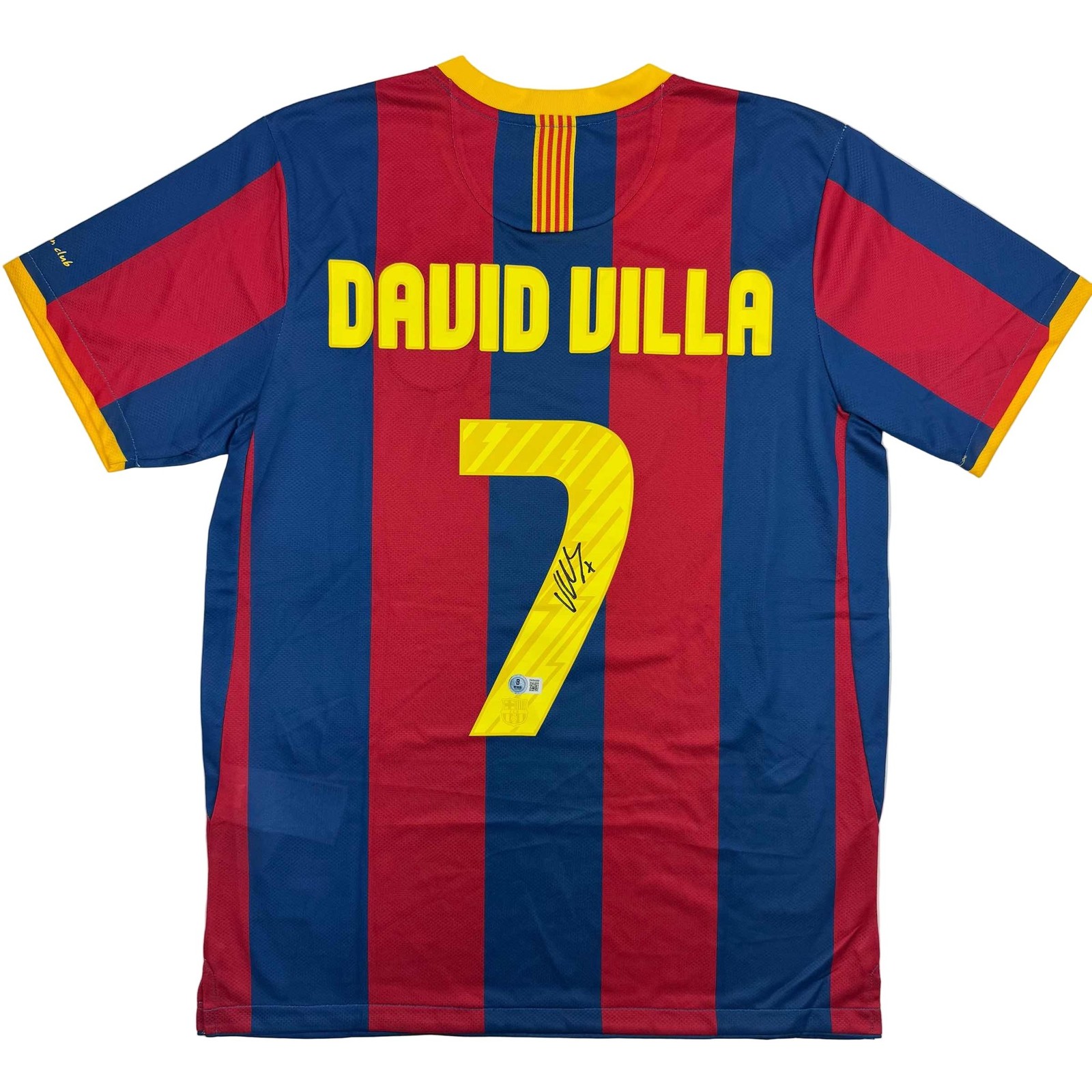 Autographed/Signed David Villa FC Barcelona Blue Jersey Beckett BAS COA