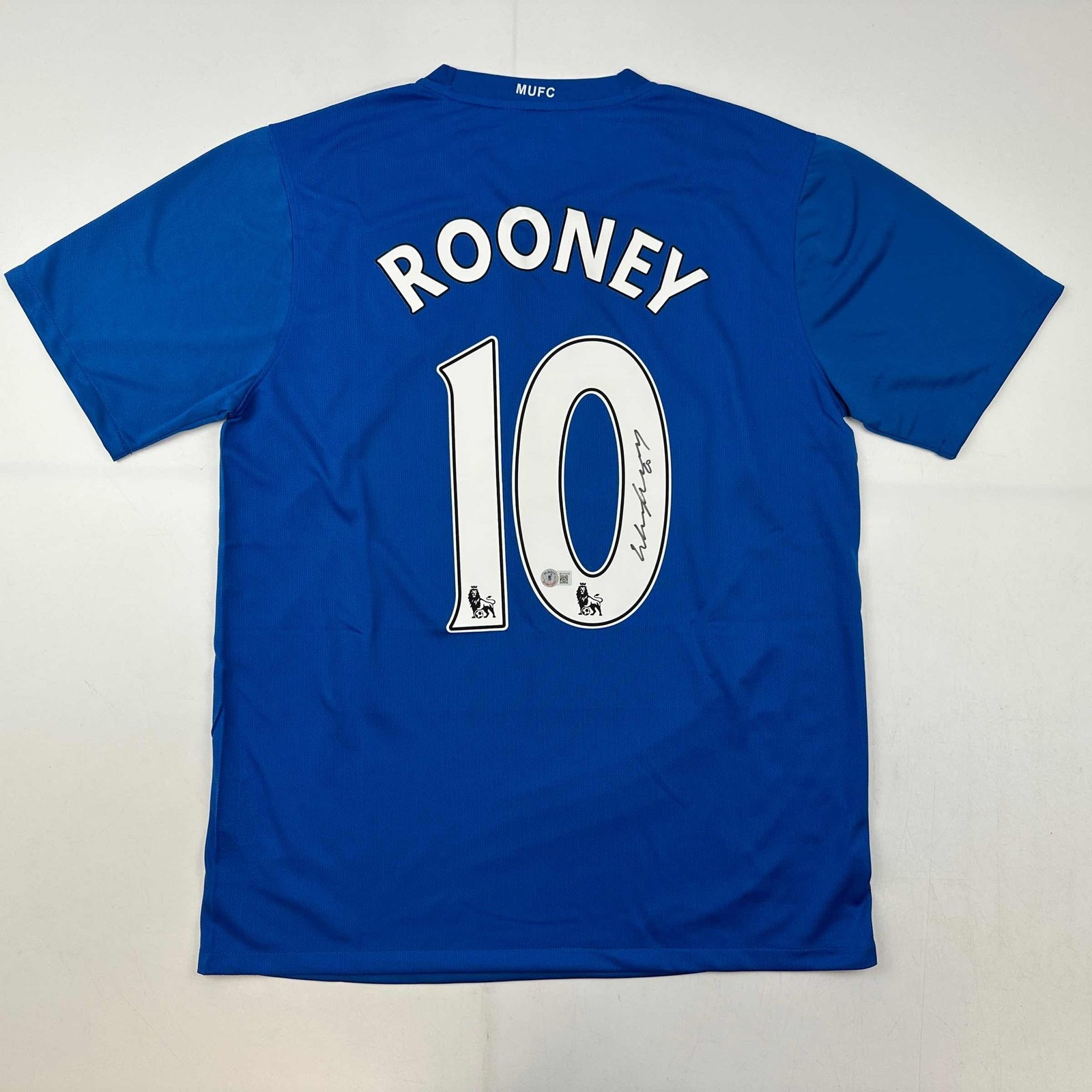 Autographed/Signed Wayne Rooney Manchester United Blue Jersey Beckett COA