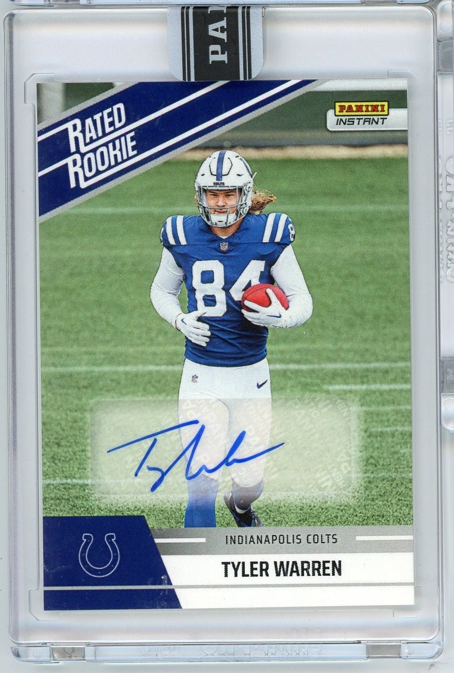 2025 Panini Instant NFL Tyler Warren #31 Rated Retro Rookie Auto /99 Card