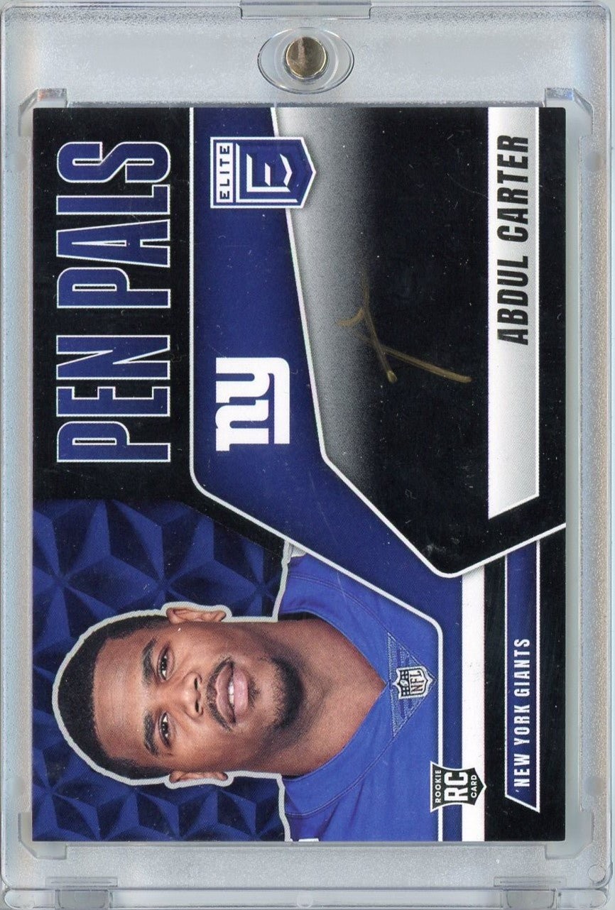 2025 Donruss Elite Pen Pals Black Abdul Carter #PPACA Gold Ink Auto RC Card