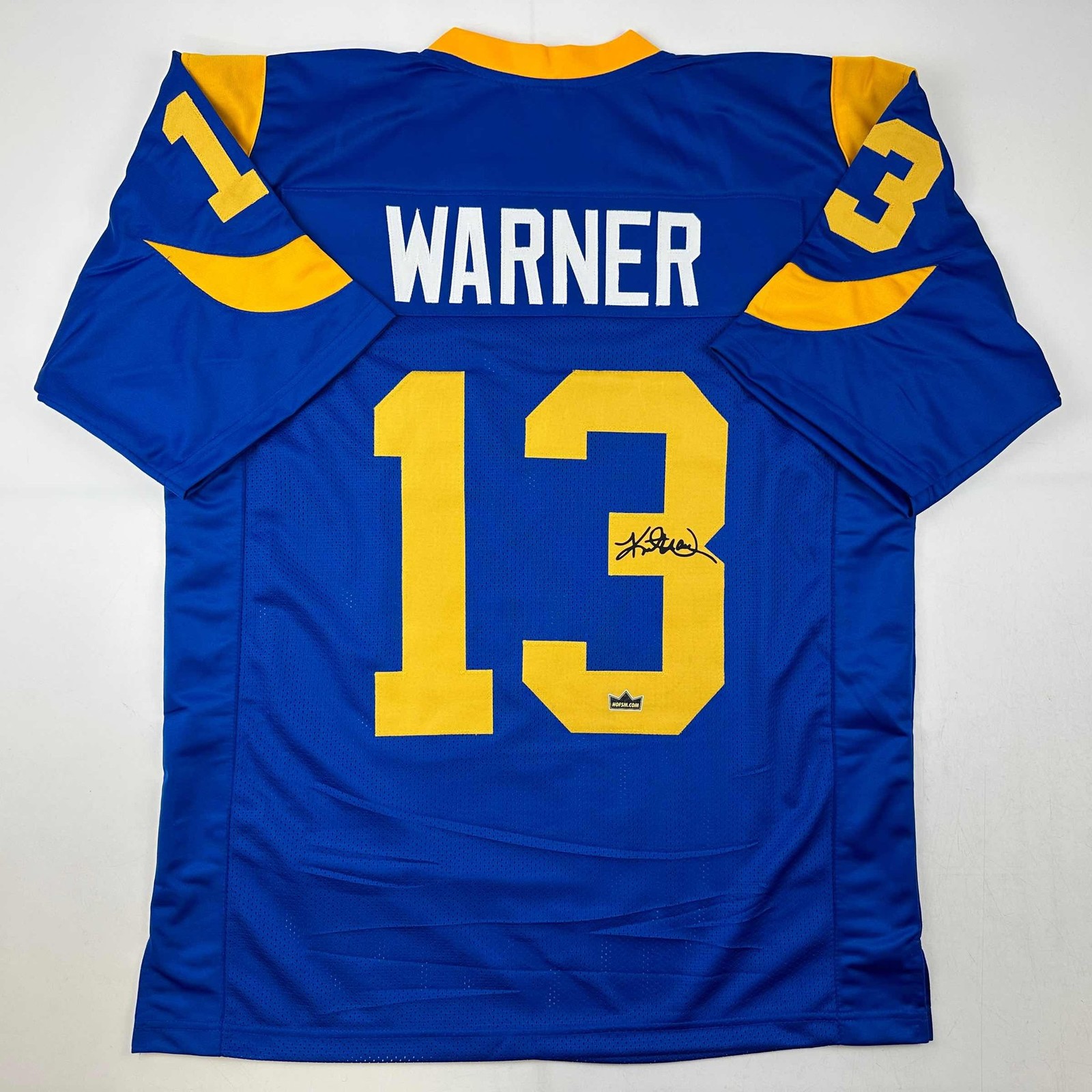 Facsimile Autographed Kurt Warner St. Louis Royal Blue Retro Jersey XL