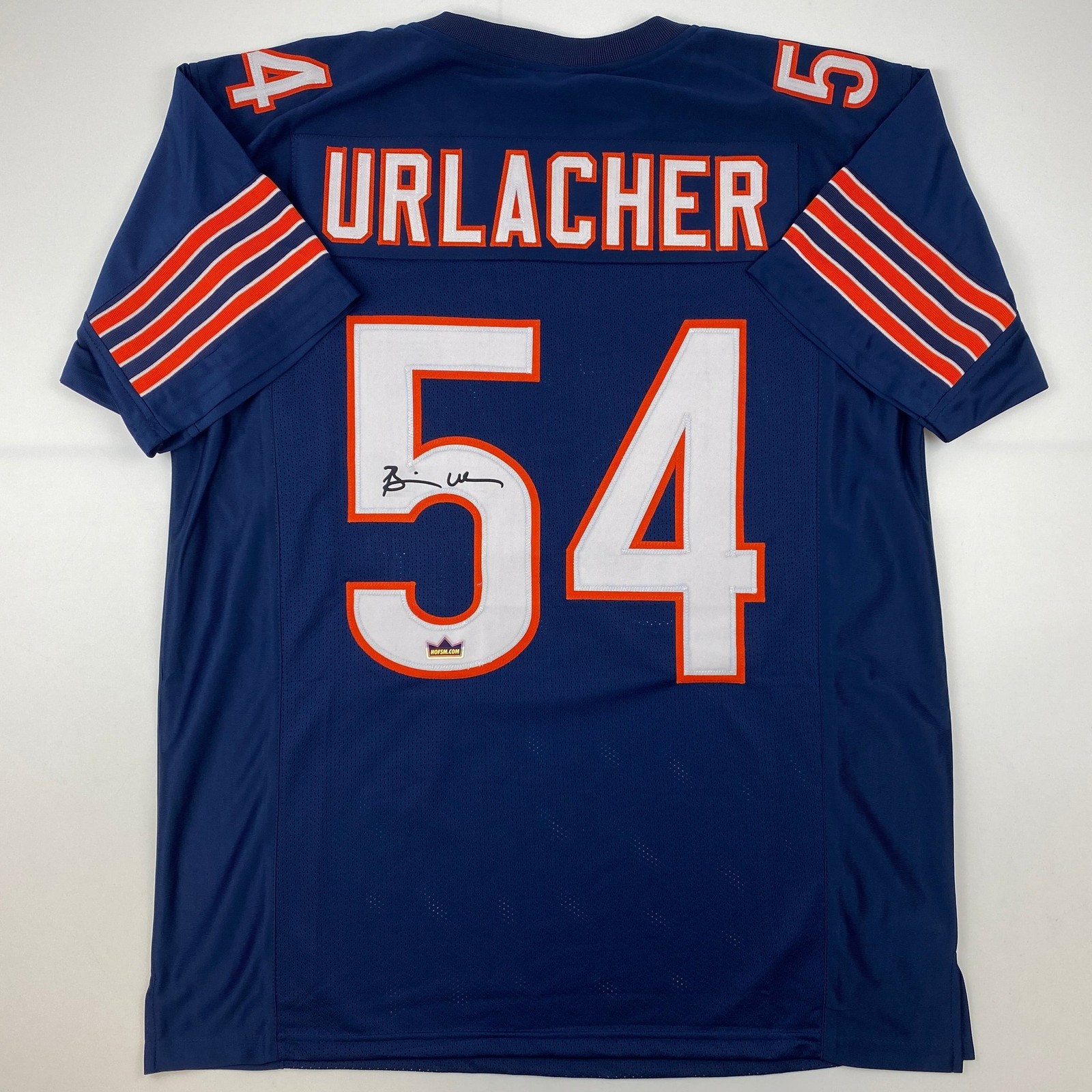 Facsimile Autographed Brian Urlacher Chicago Blue Jersey Size Men's XL
