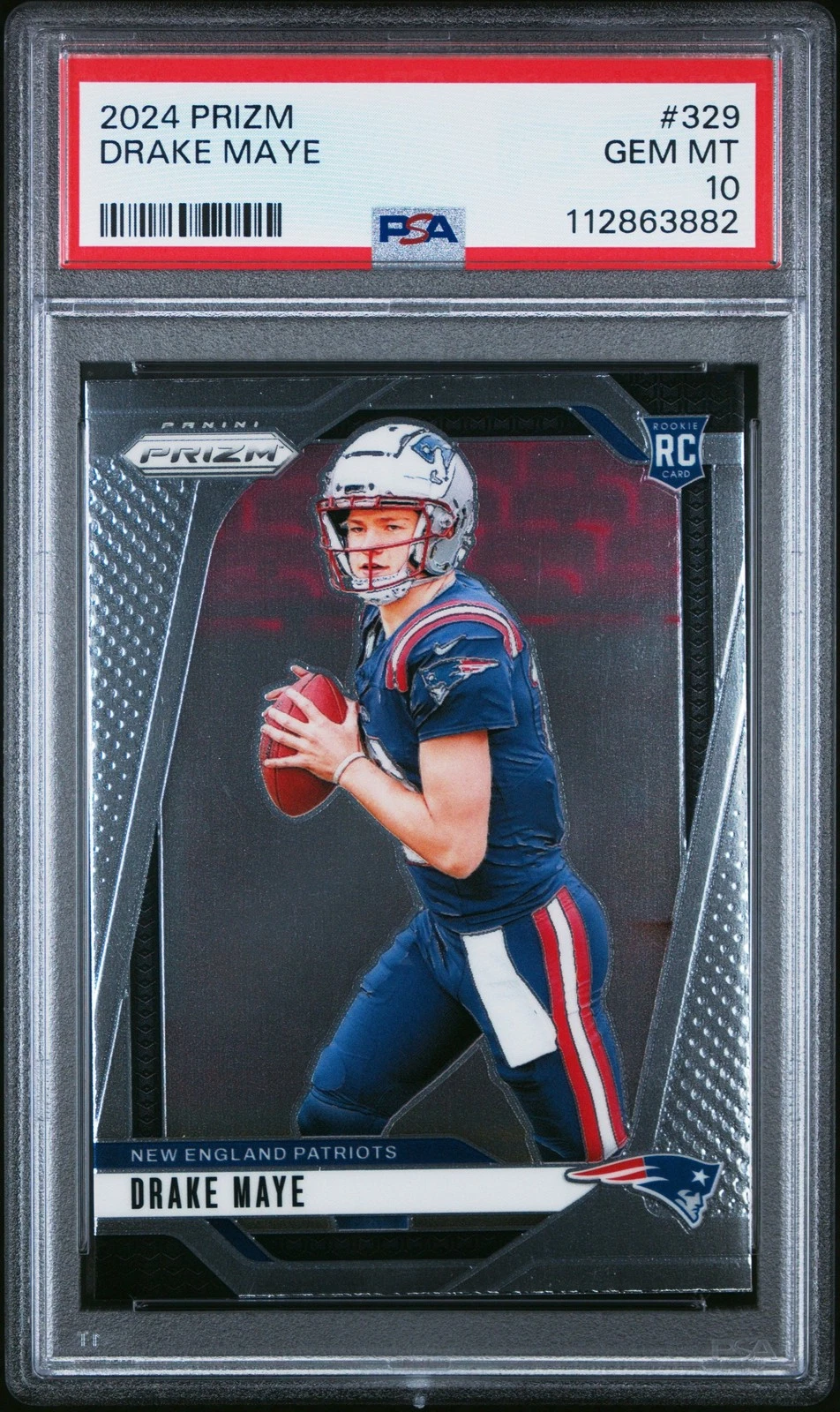 Graded 2024 Panini Prizm Drake Maye #329 Rookie RC Card PSA 10 Gem Mint