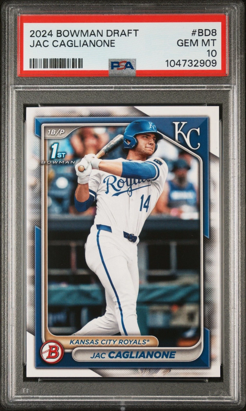 Graded 2024 Topps Bowman Draft Jac Caglianone #BD8 Rookie Card PSA 10