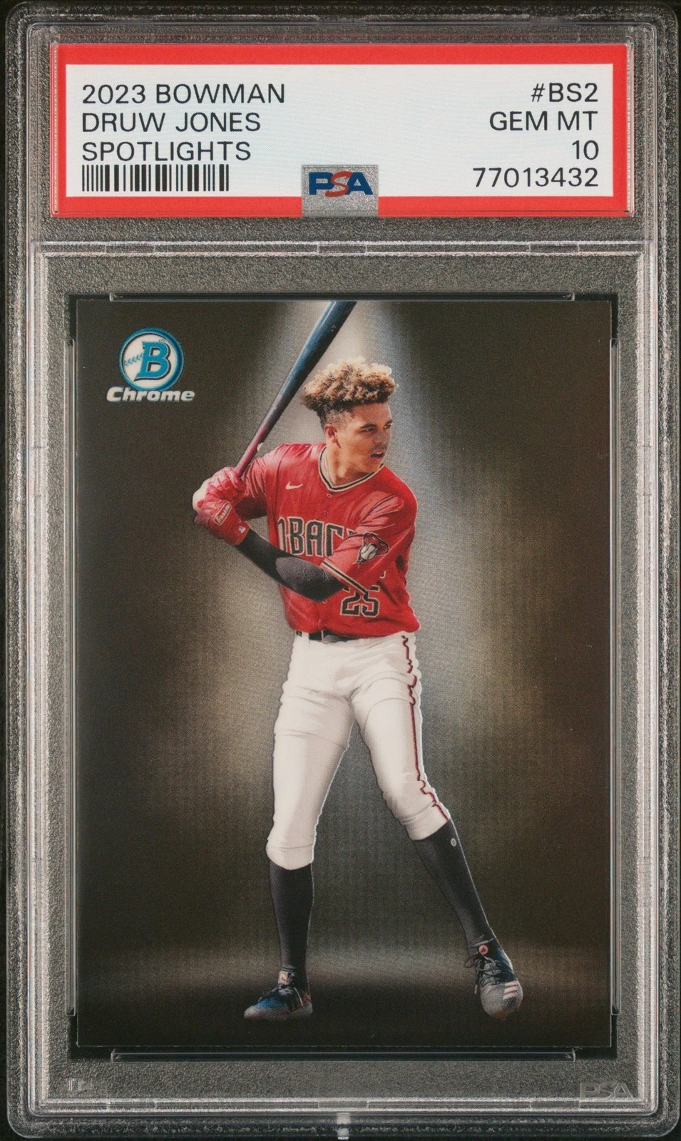Graded 2023 Topps Bowman Druw Jones #BS2 Spotlights Rookie Card PSA 10