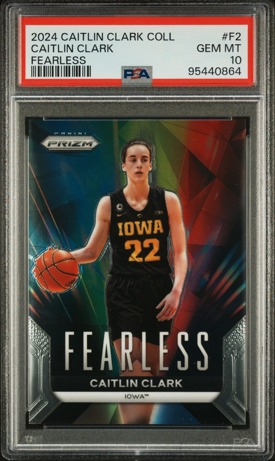 Graded 2024 Panini Caitlin Clark #F2 Fearless Rookie RC Card PSA 10
