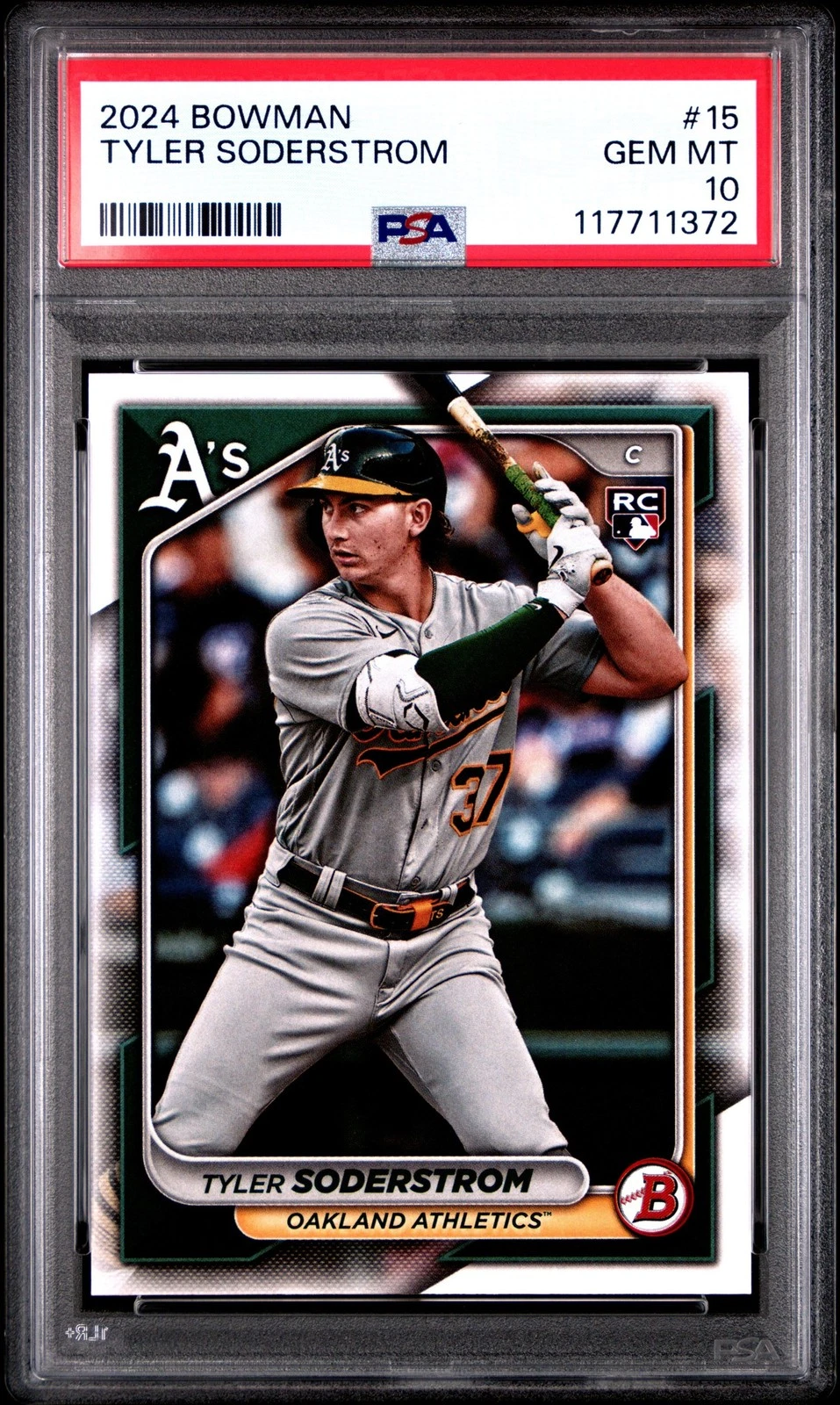 Graded 2024 Topps Bowman Tyler Soderstrom #15 Rookie RC Card PSA 10
