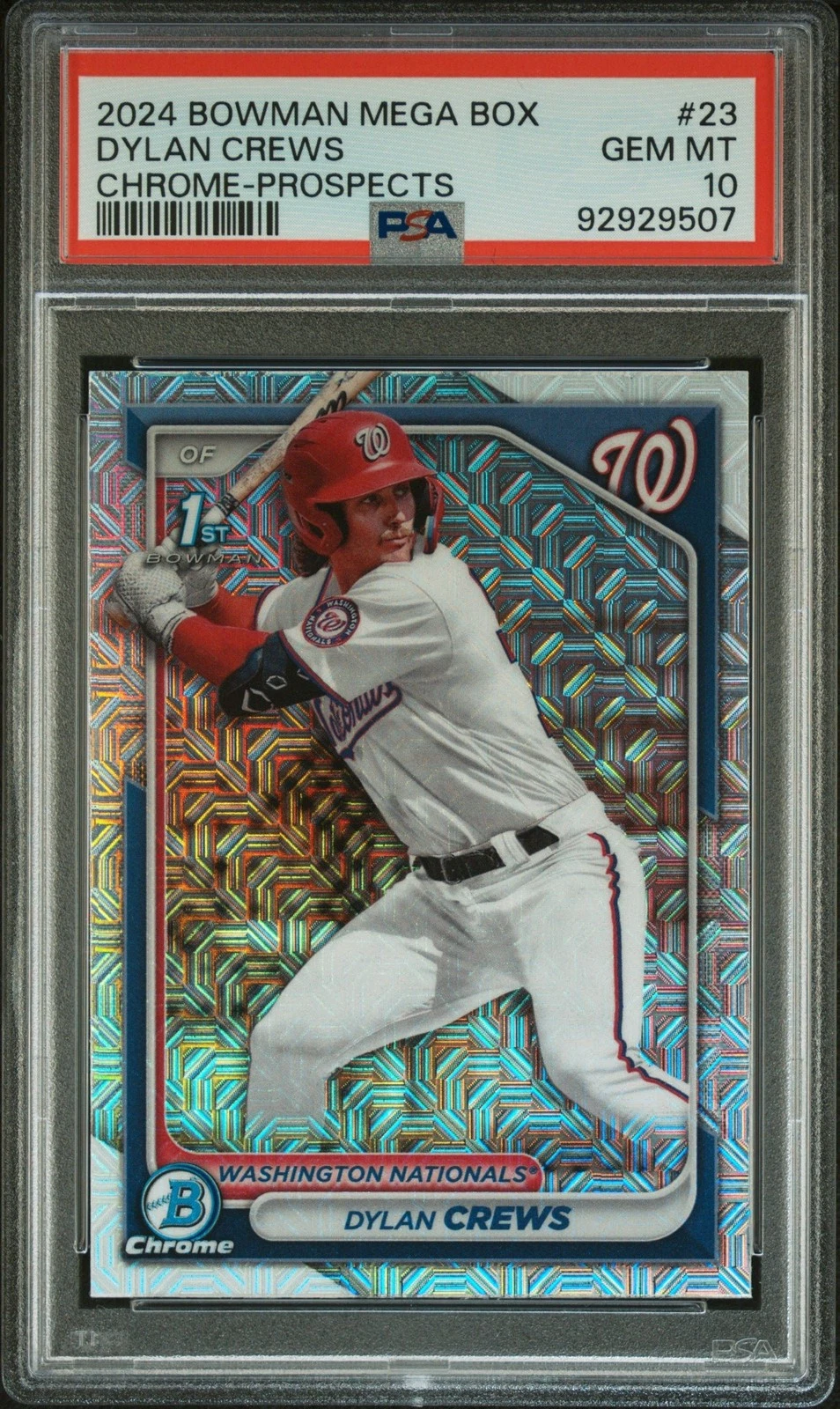 Graded 2024 Bowman MB Dylan Crews #23 Chrome Prospects RC Card PSA 10