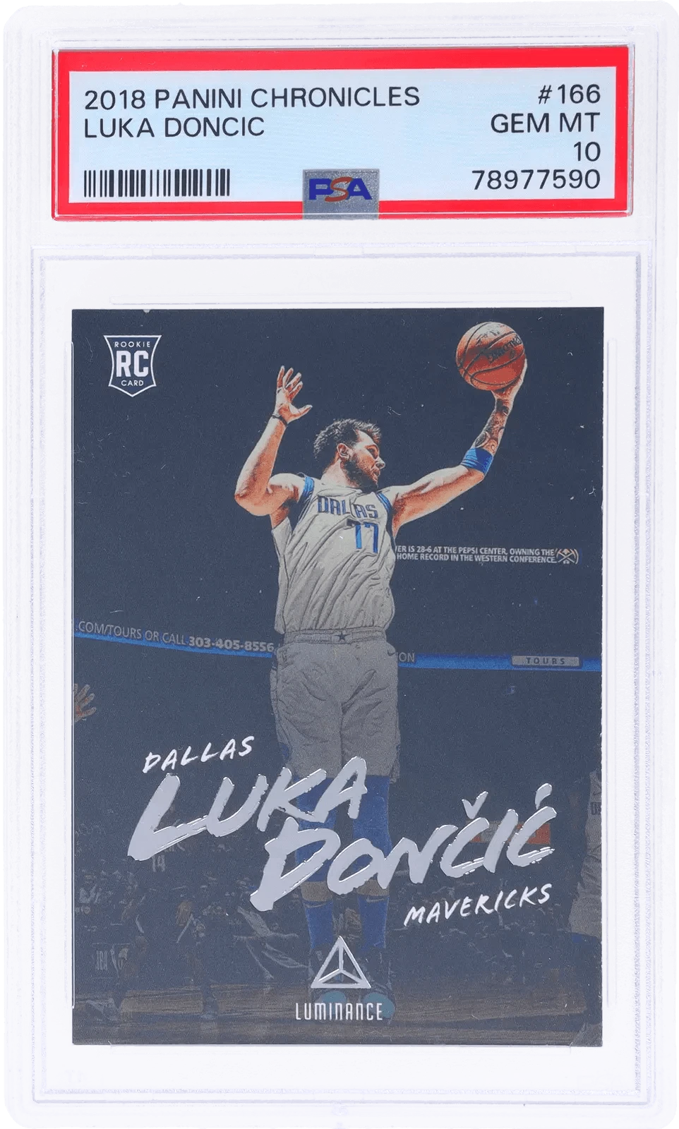 Graded 2018 Panini Chronicles Luka Doncic #166 Rookie RC Card PSA 10