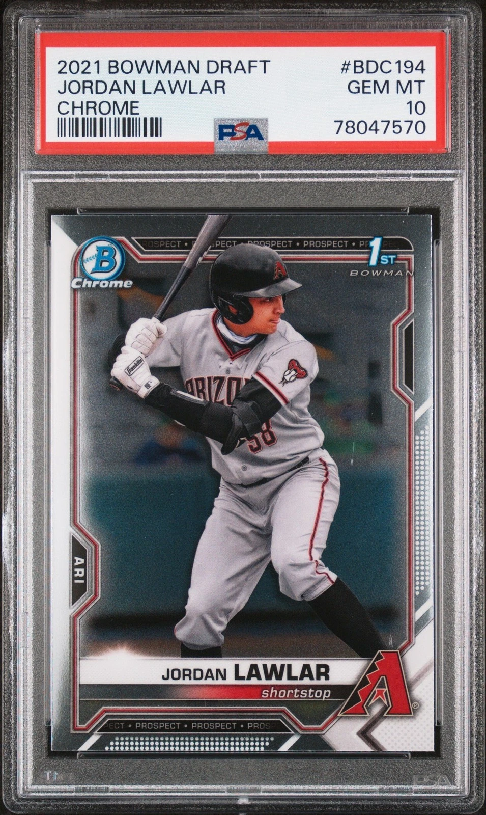 Graded 2021 Topps Bowman Draft Jordan Lawler #BDC194 Chrome Card PSA 10