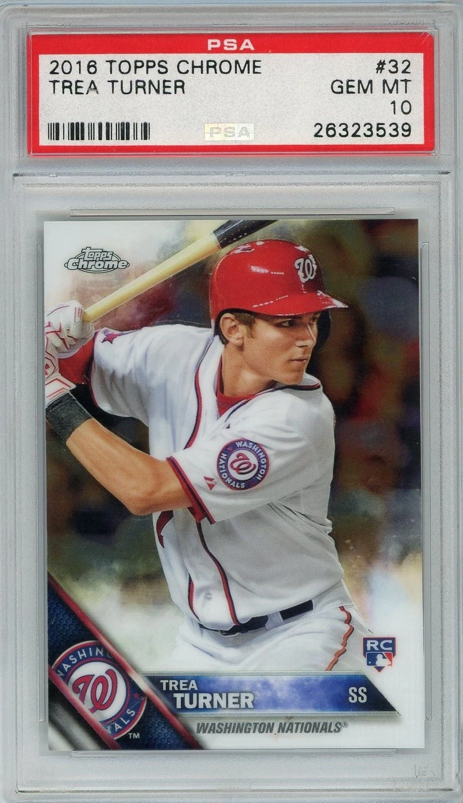 Graded 2016 Topps Chrome Trea Turner #32 Rookie RC Card PSA 10 Gem Mint