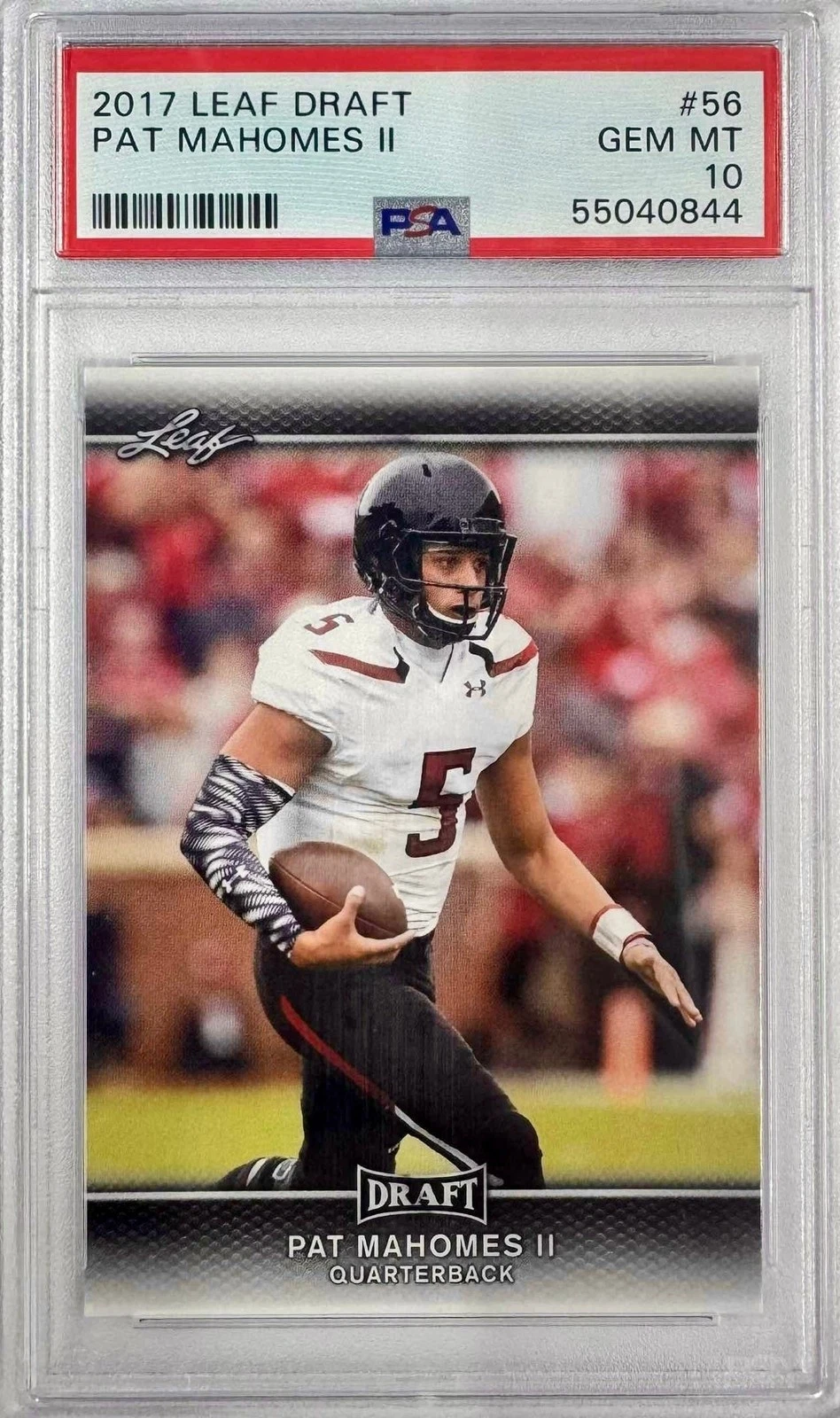 Graded 2017 Leaf Draft PATRICK MAHOMES II #56 Rookie RC Card PSA 10