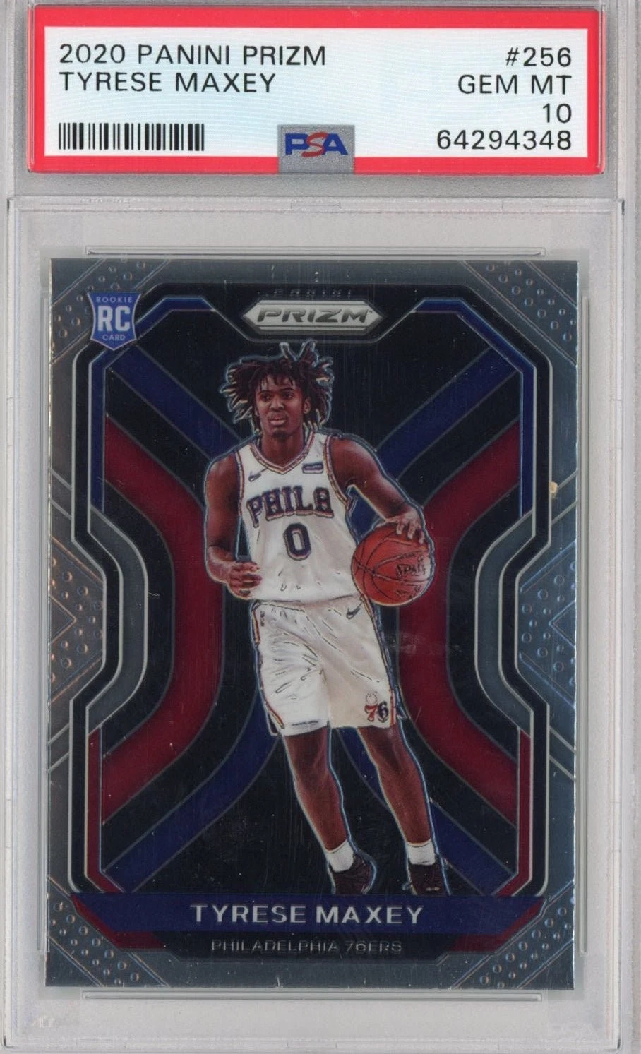 Graded 2020-21 Panini Prizm Tyrese Maxey #256 Rookie RC Card PSA 10