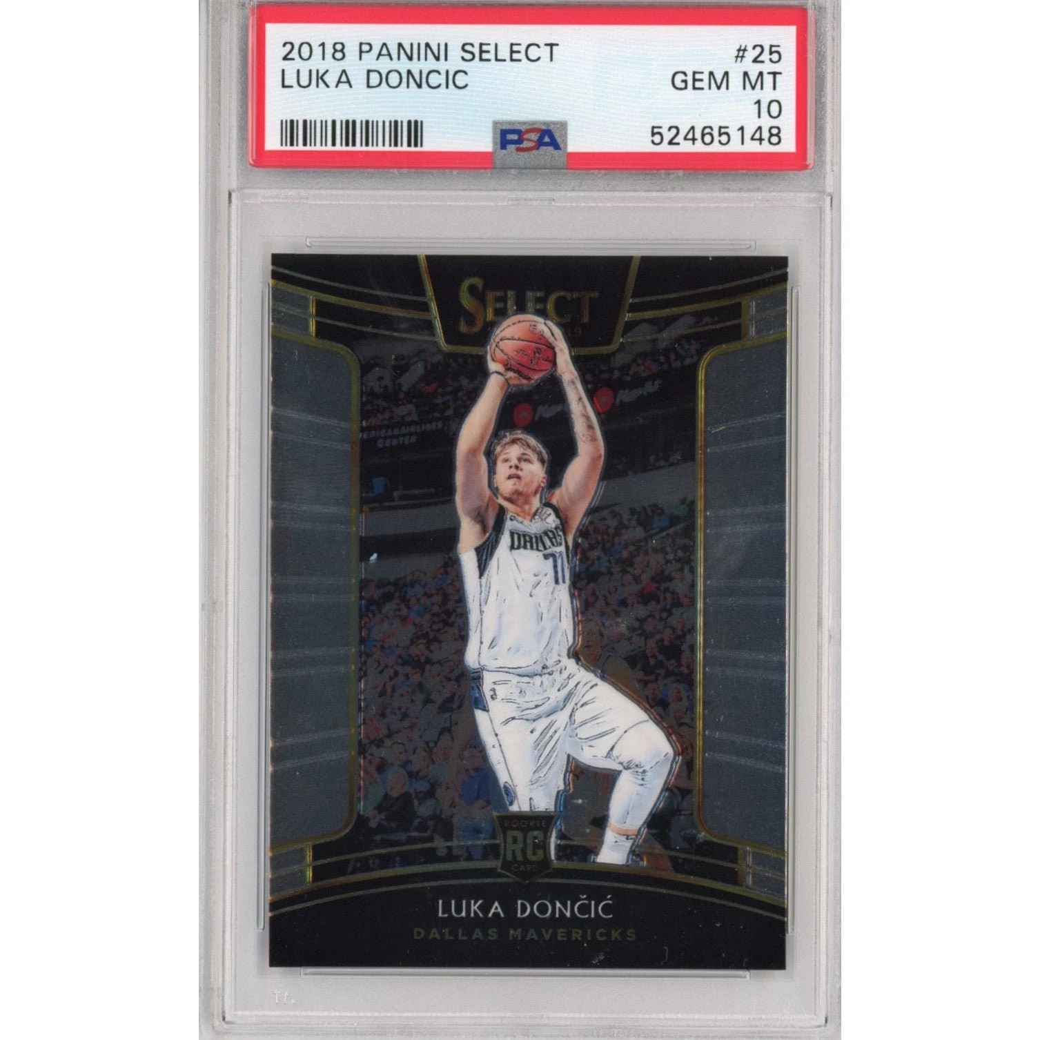 Graded 2018-19 Panini Select Luka Doncic #25 Rookie RC Card PSA 10