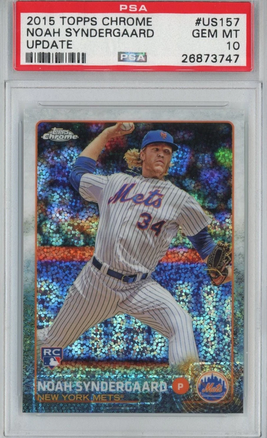 Graded 2015 Topps Chrome Update Noah Syndergaard #US157 Rookie Card PSA 10