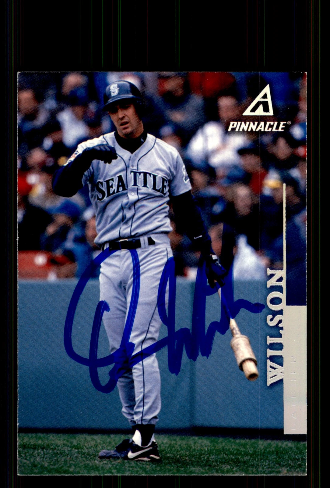 Signed Baseball Card Auto Dan Wilson 1998 Pinnacle #101 Seattle Mariners