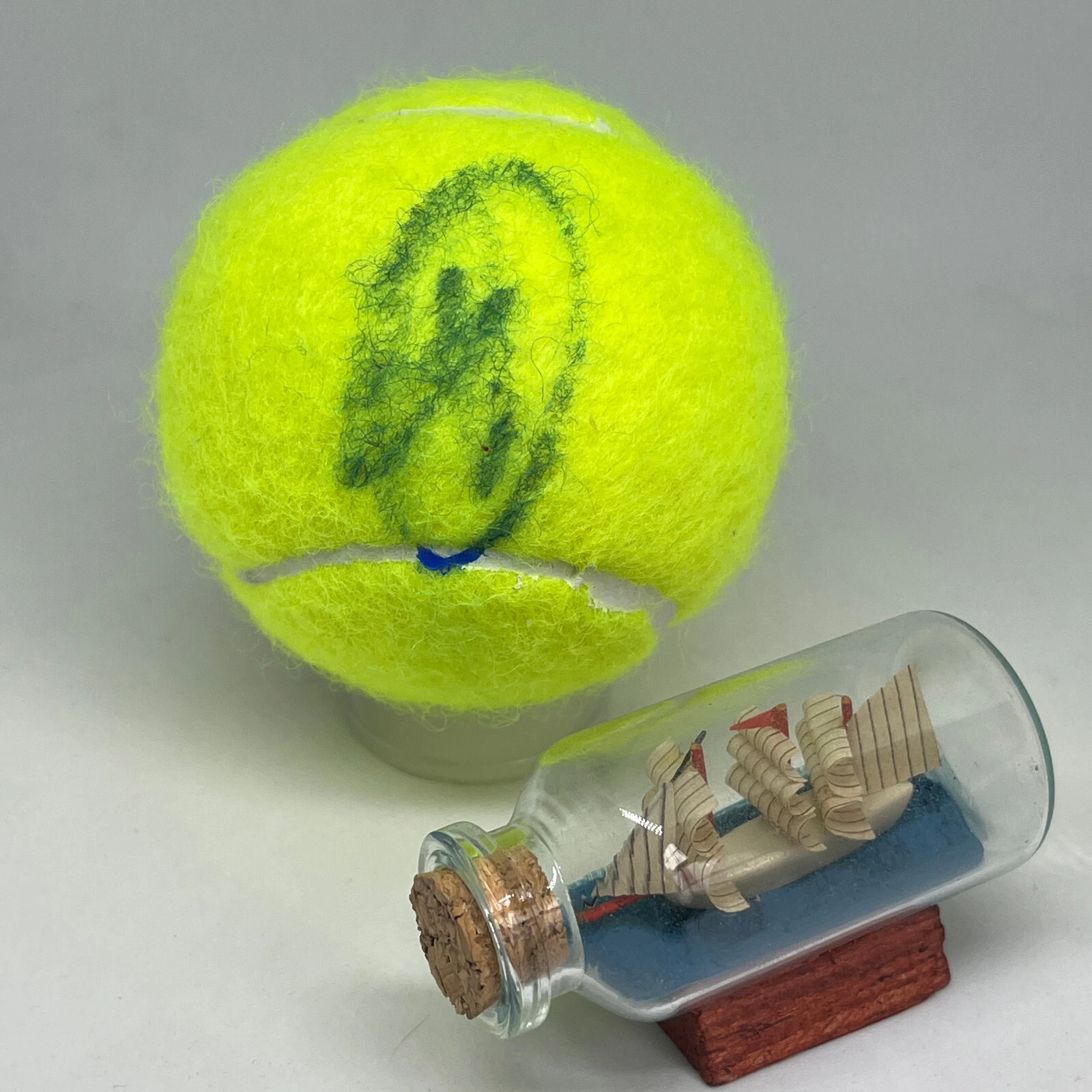 Novak Djokovic signed Wilson Tennis Ball JSA COA Rare Bold Auto 3466