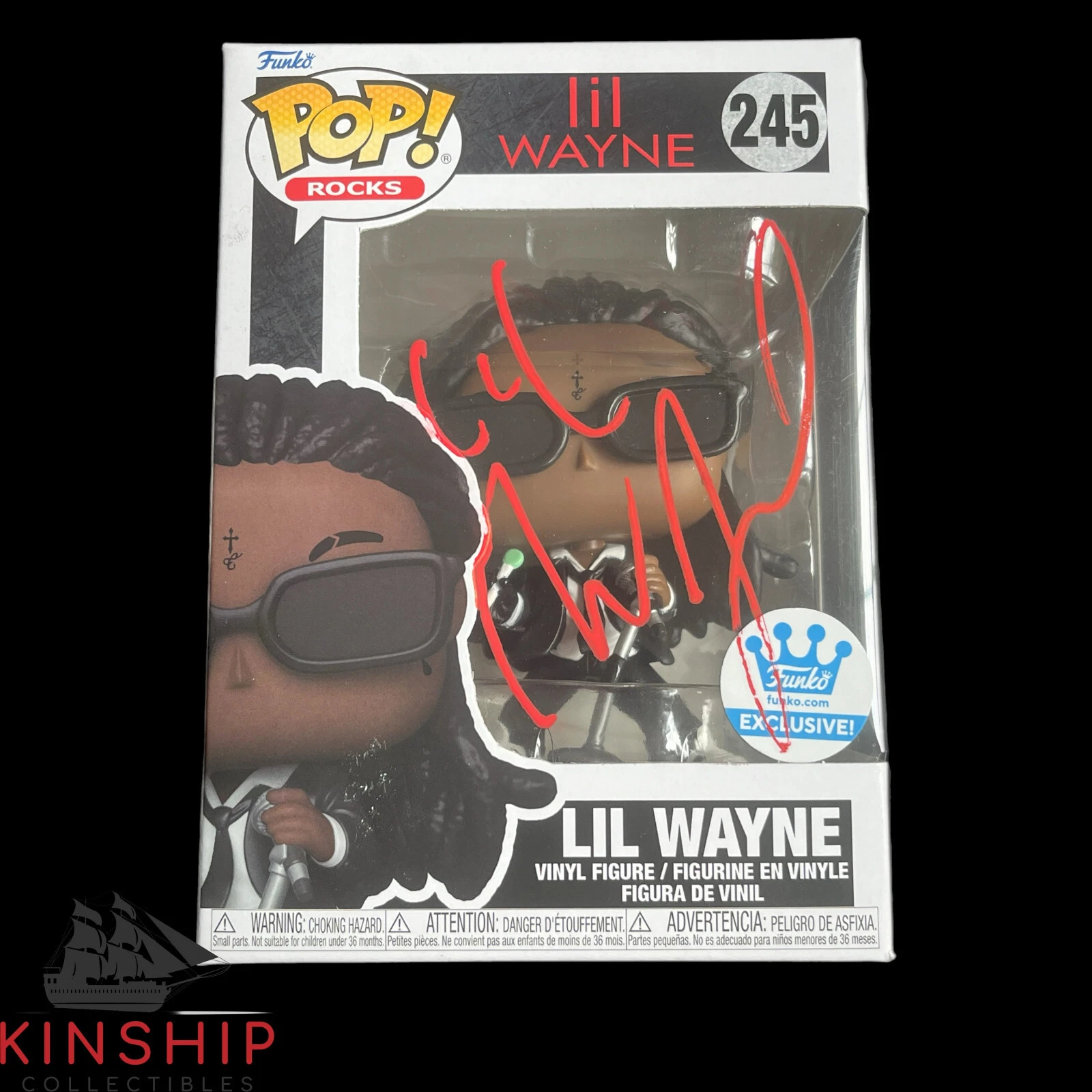 Lil Wayne signed Funko Pop #245 JSA COA Rap Music Auto Rare Z1924