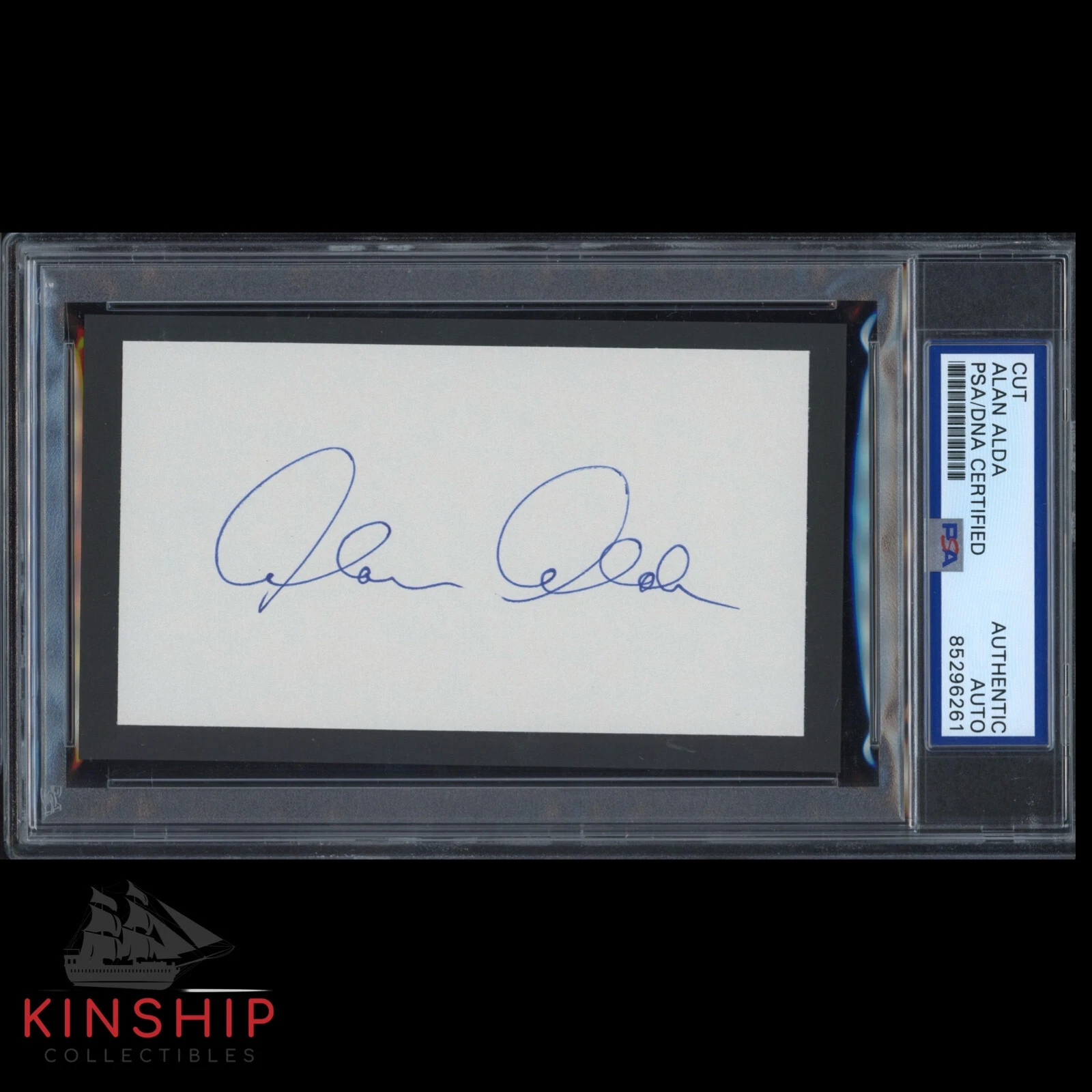 Alan Alda signed Cut PSA DNA Slabbed Rare MASH Actor Auto C3483