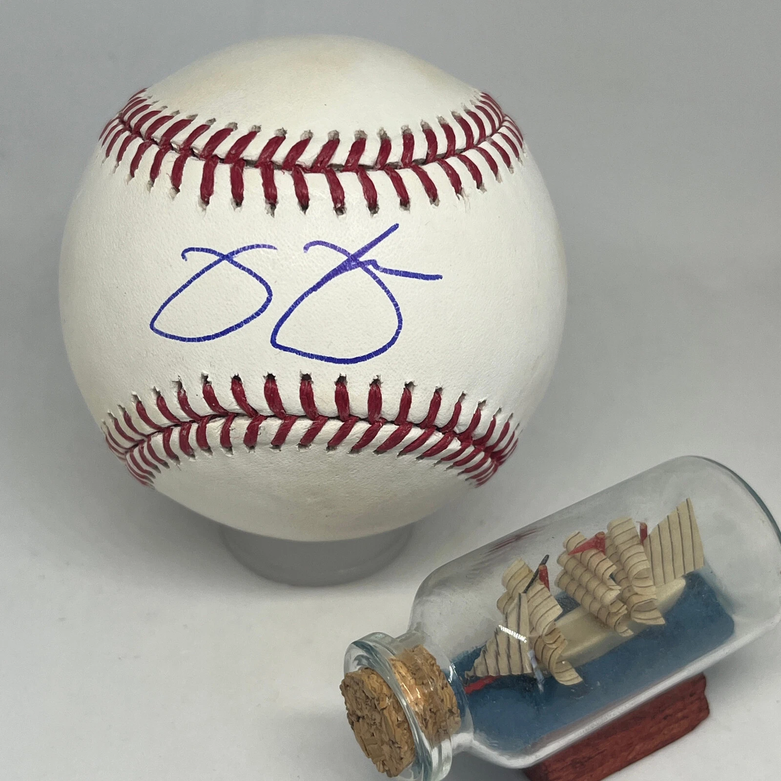 Jimmie Johnson signed Rawlings OML Baseball JSA COA NASCAR Racing Auto A3525