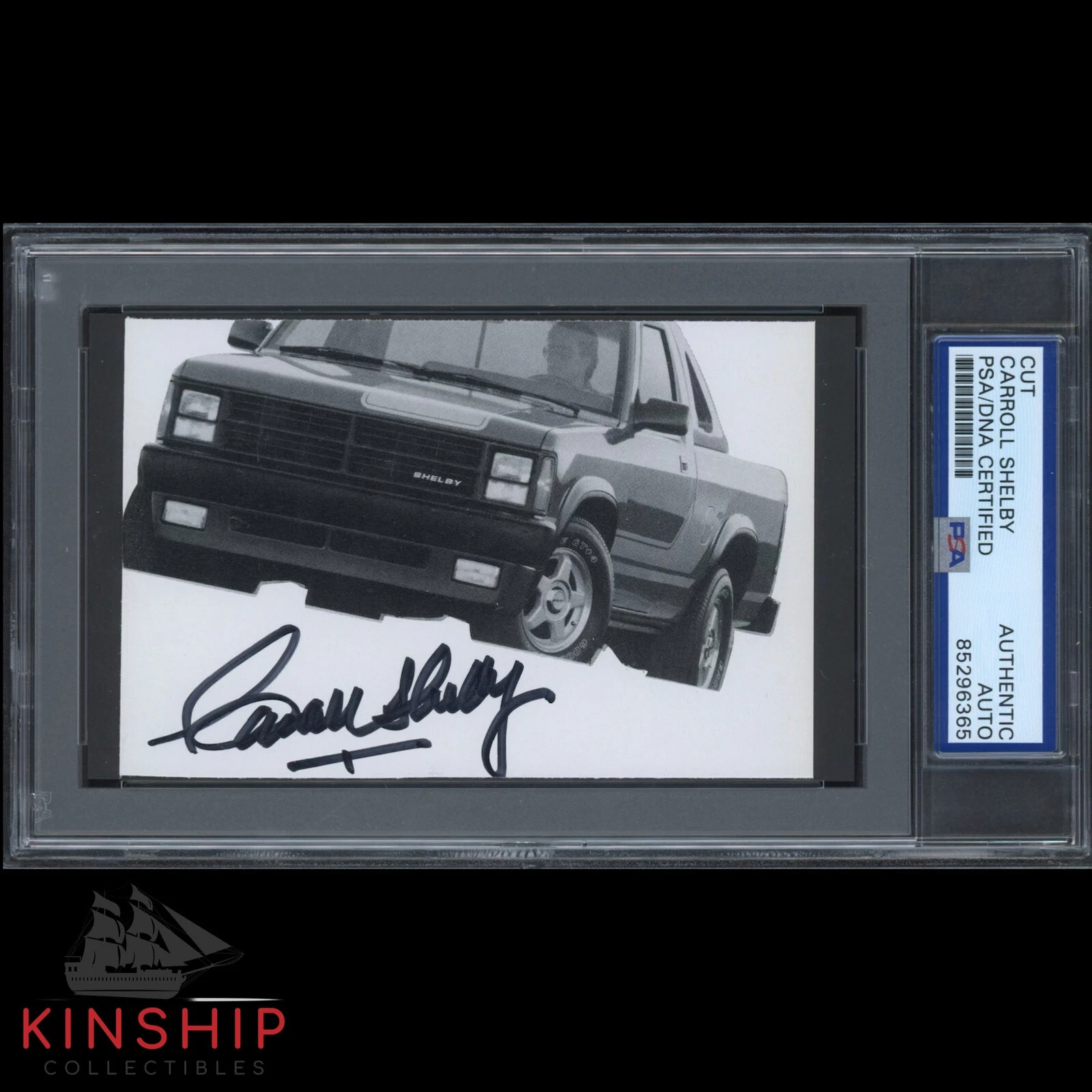 Carroll Shelby signed cut PSA DNA Slabbed Auto Ford Racing C3513