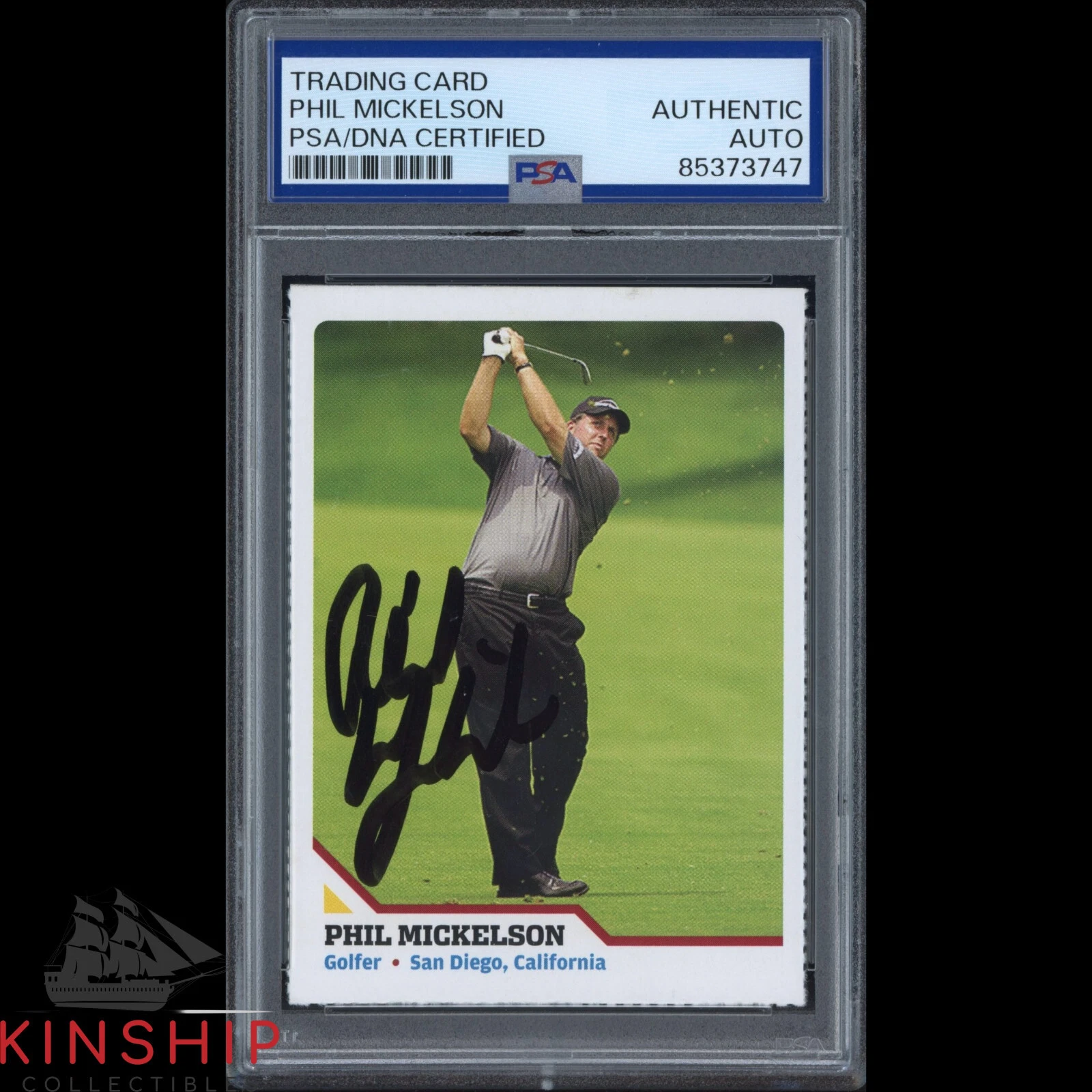 Phil Mickelson signed 2007 SI for Kids Trading Card PSA DNA Masters Auto C3555