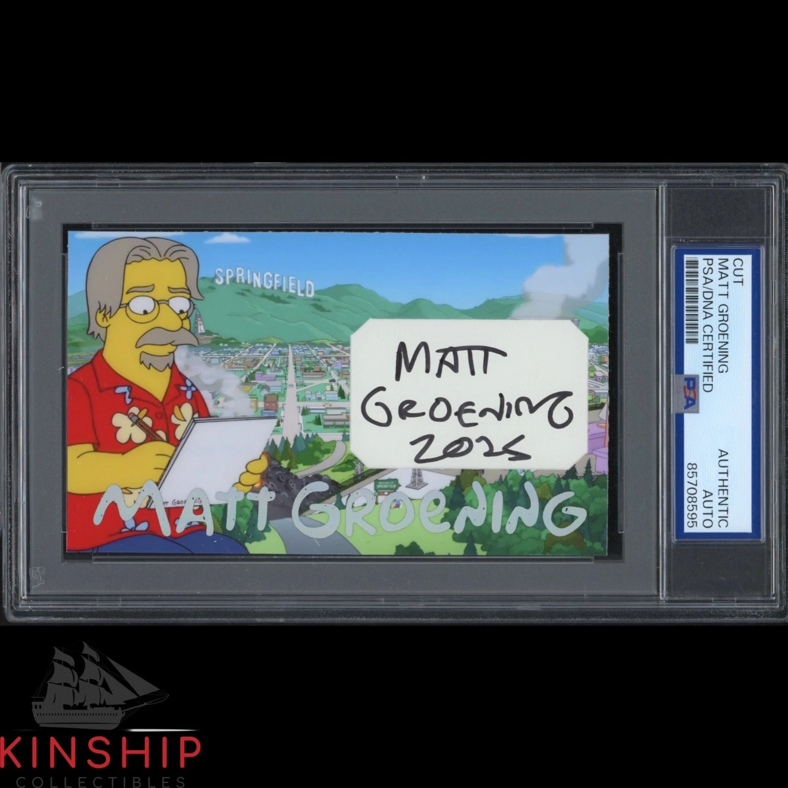 Matt Groening signed Cut 3x5 Custom Card PSA DNA Slab The Simpsons Auto C5744