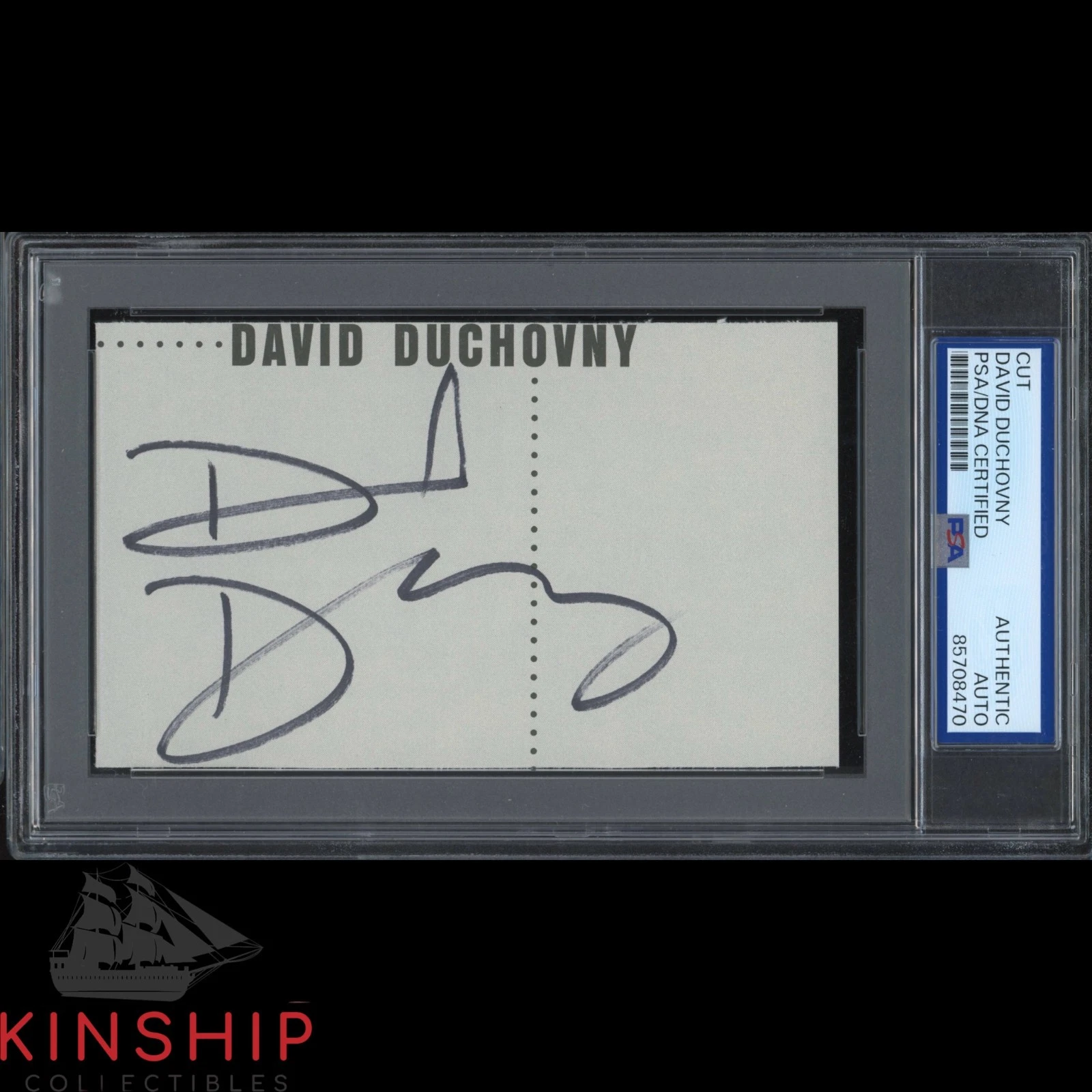 David Duchovny signed 3x5 Cut PSA DNA Slab Actor X-Files Auto C5761