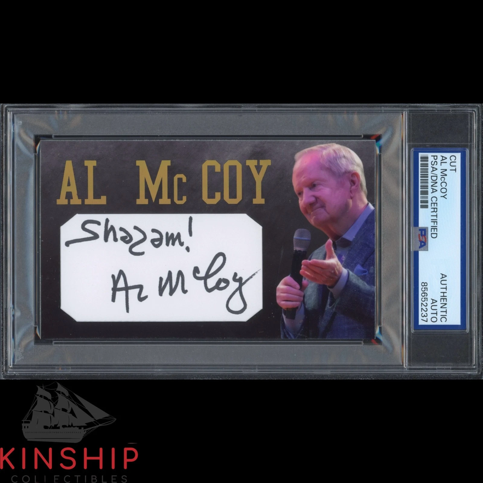 Broadcaster Al McCoy signed Cut 3x5 Custom Card PSA DNA Slab Suns Auto C5768