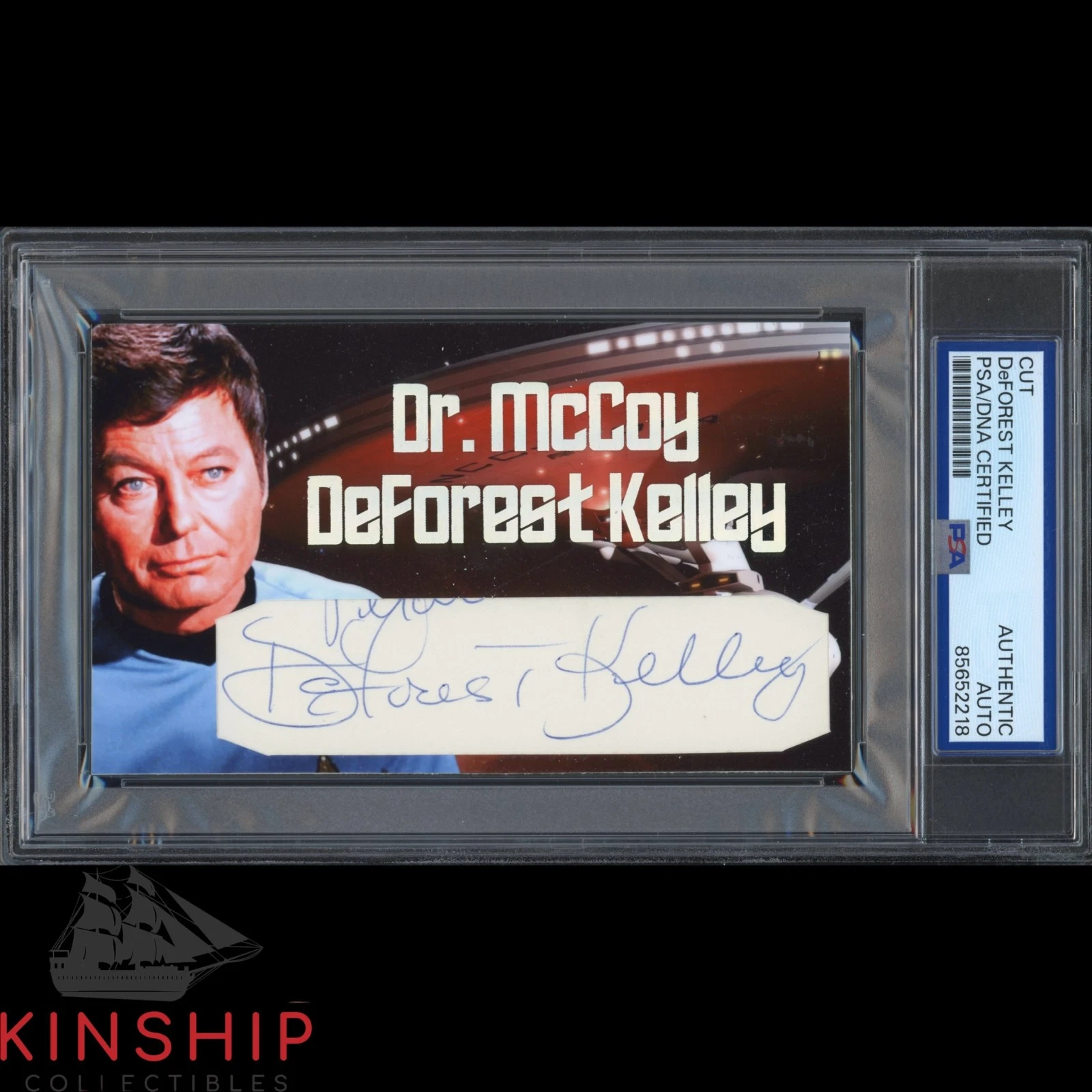 DeForest Kelley signed Cut 3x5 Custom Card PSA DNA Slab Star Trek Auto C5788