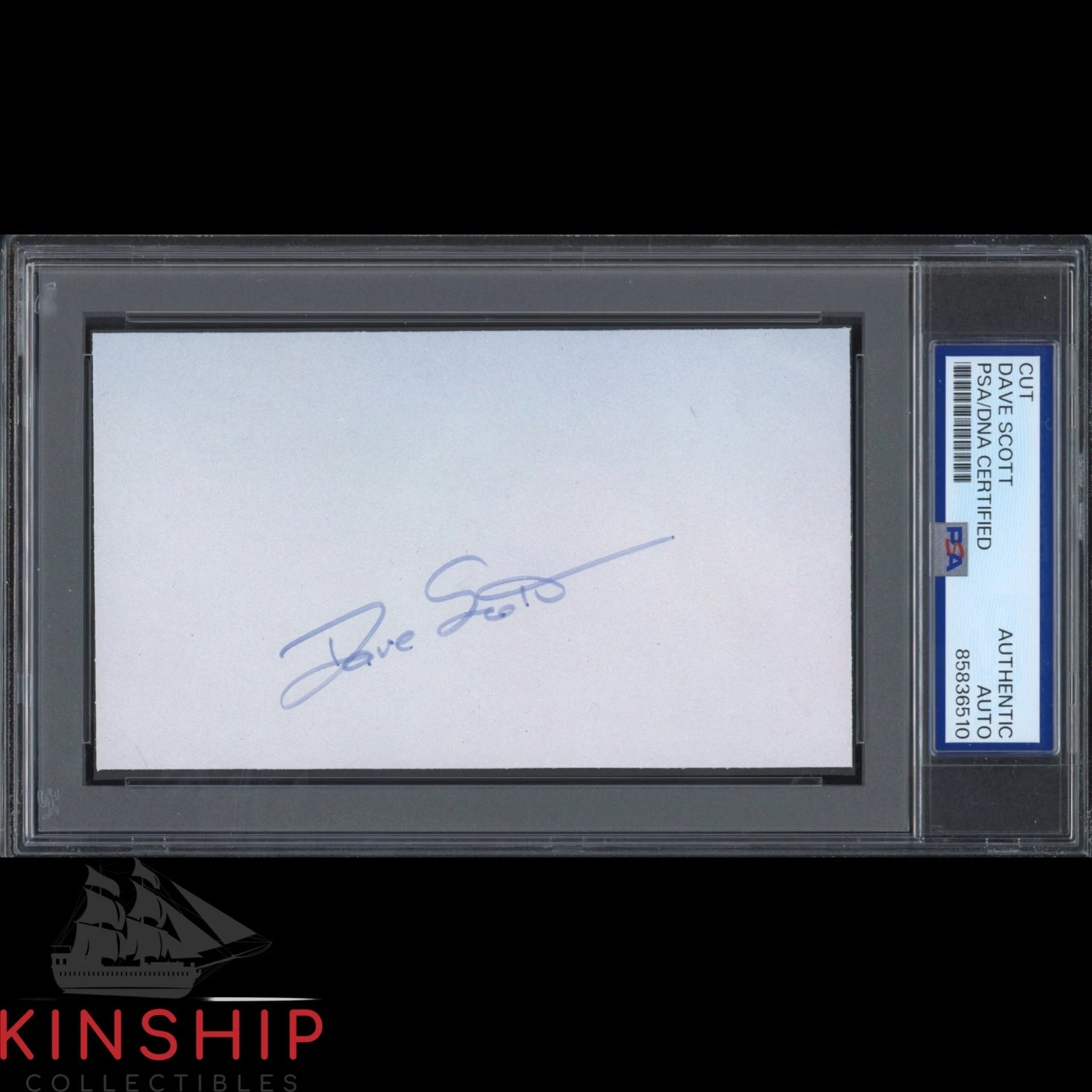 David Scott signed 3x5 Cut PSA DNA Slab Moonwalker Space Auto Dave C6409