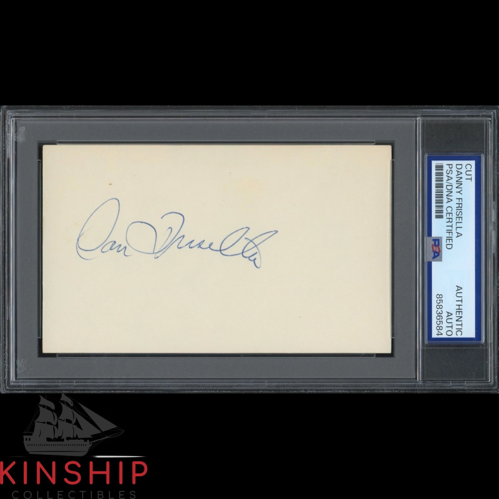 Dan Frisella signed 3x5 Index Card PSA DNA Slab Mets Baseball Auto C6421