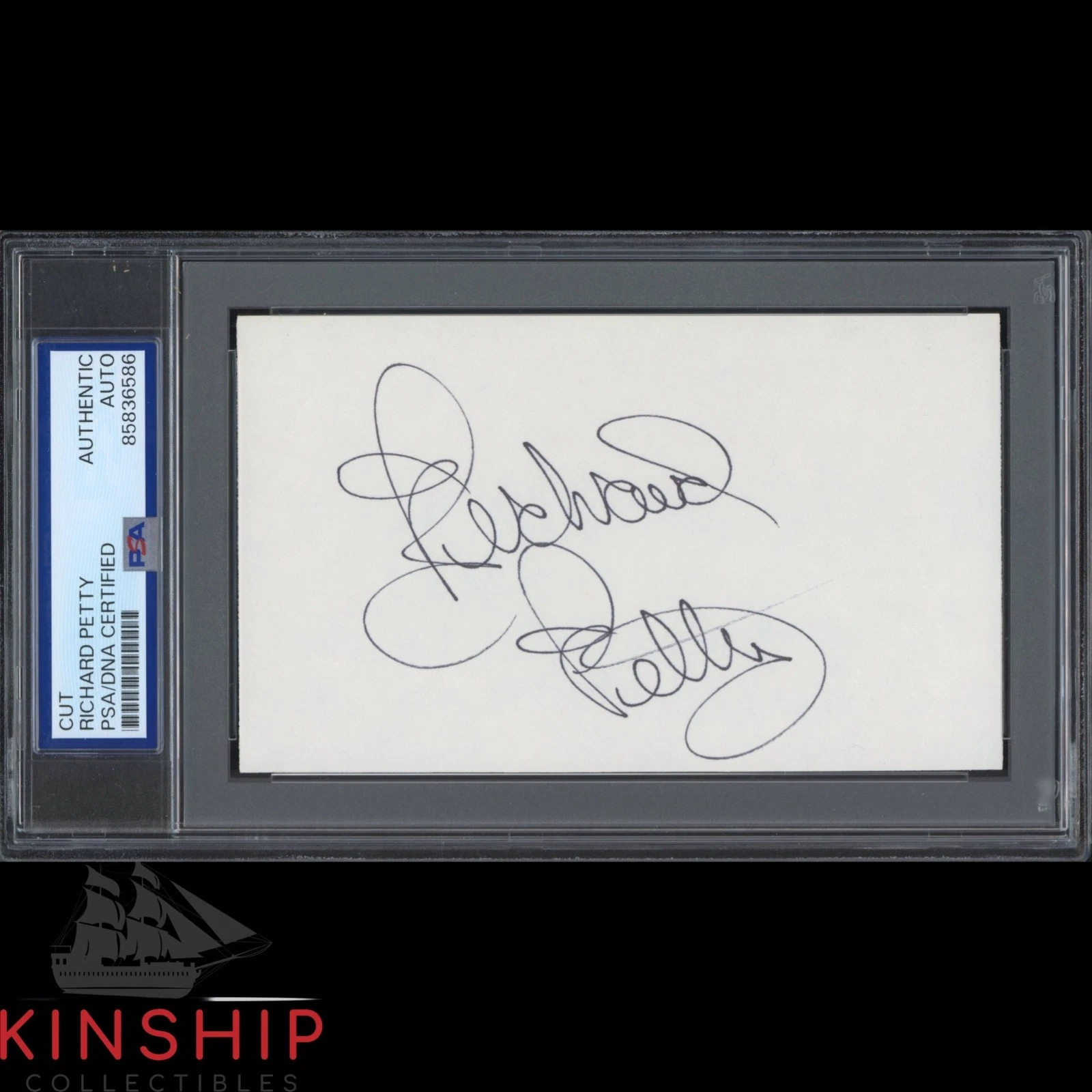 Richard Petty signed 3x5 Cut Index Card PSA DNA Slab NASCAR Auto C6431