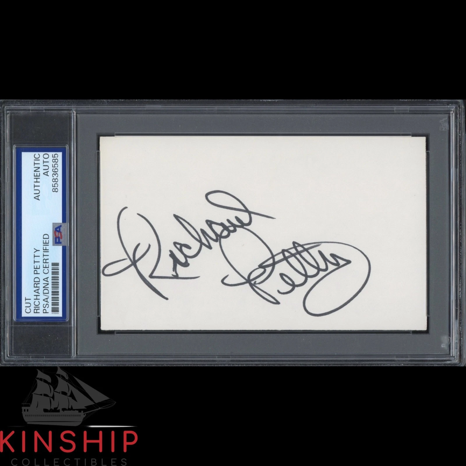 Richard Petty signed 3x5 Cut Index Card PSA DNA Slab NASCAR Auto C6432
