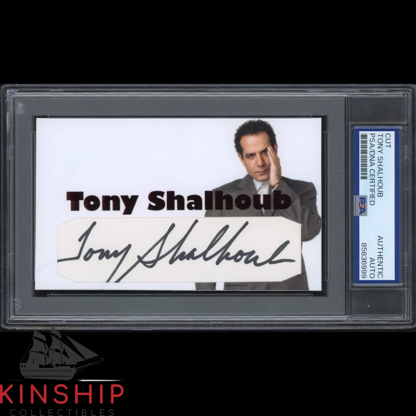 Tony Shalhoub signed Cut 3x5 Custom Card PSA DNA Slab MONK Auto C6471