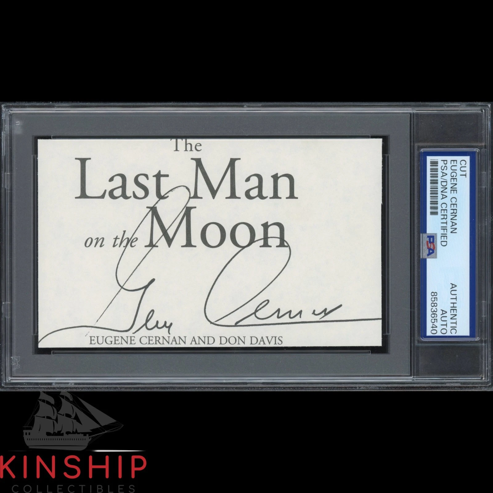 Gene Cernan signed 3x5 Cut PSA DNA Slab Apollo Space Astronaut Auto C6394