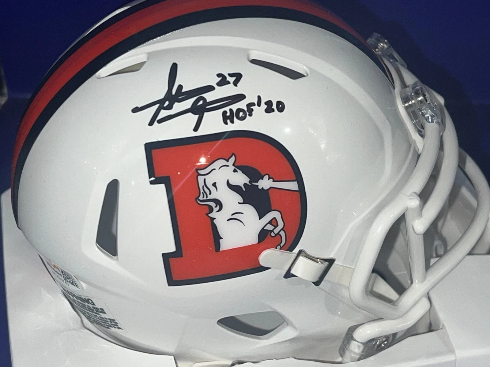 STEVE ATWATER DENVER BRONCOS HOF 20 JSA AUTHENTIC SIGNED SNOW CAP MINI HELMET