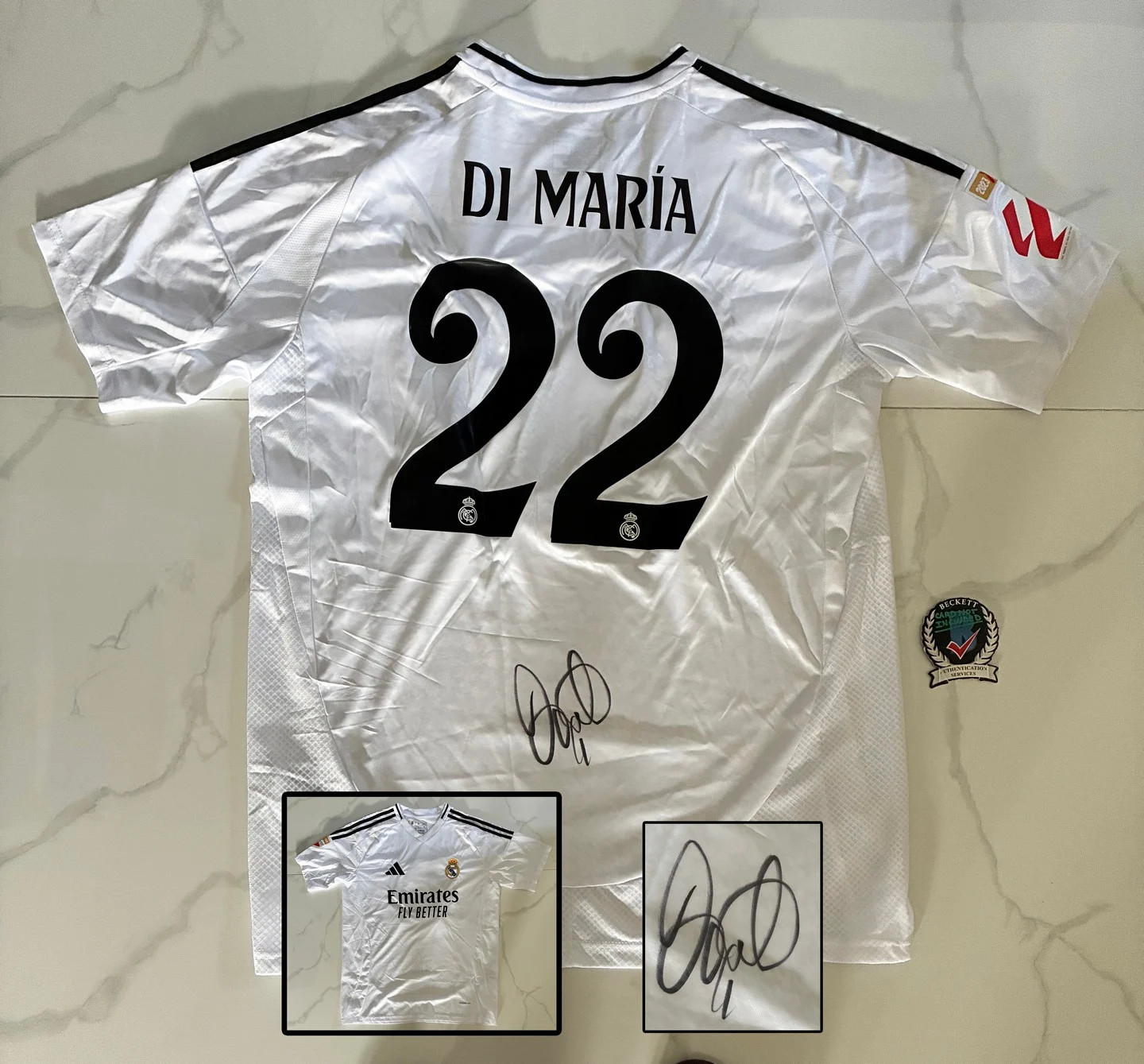 Angel Di Maria Signed Jersey Real Madrid Beckett BAS COA