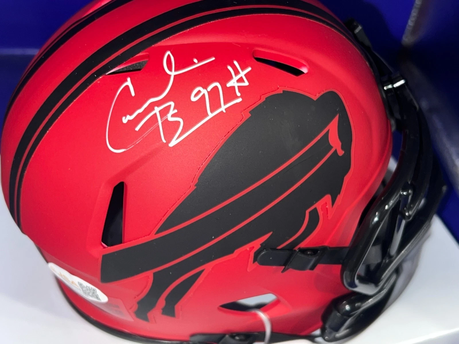 CORNELIUS BENNETT BUFFALO BILLS  JSA AUTHENTICATED SIGNED RAVE MINI HELMET