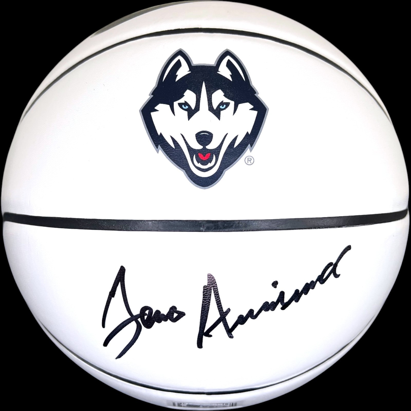 GENO AURIEMMA SIGNED UCONN HUSKIES NIKE LOGO BASKETBALL FINAL FOUR USA JSA