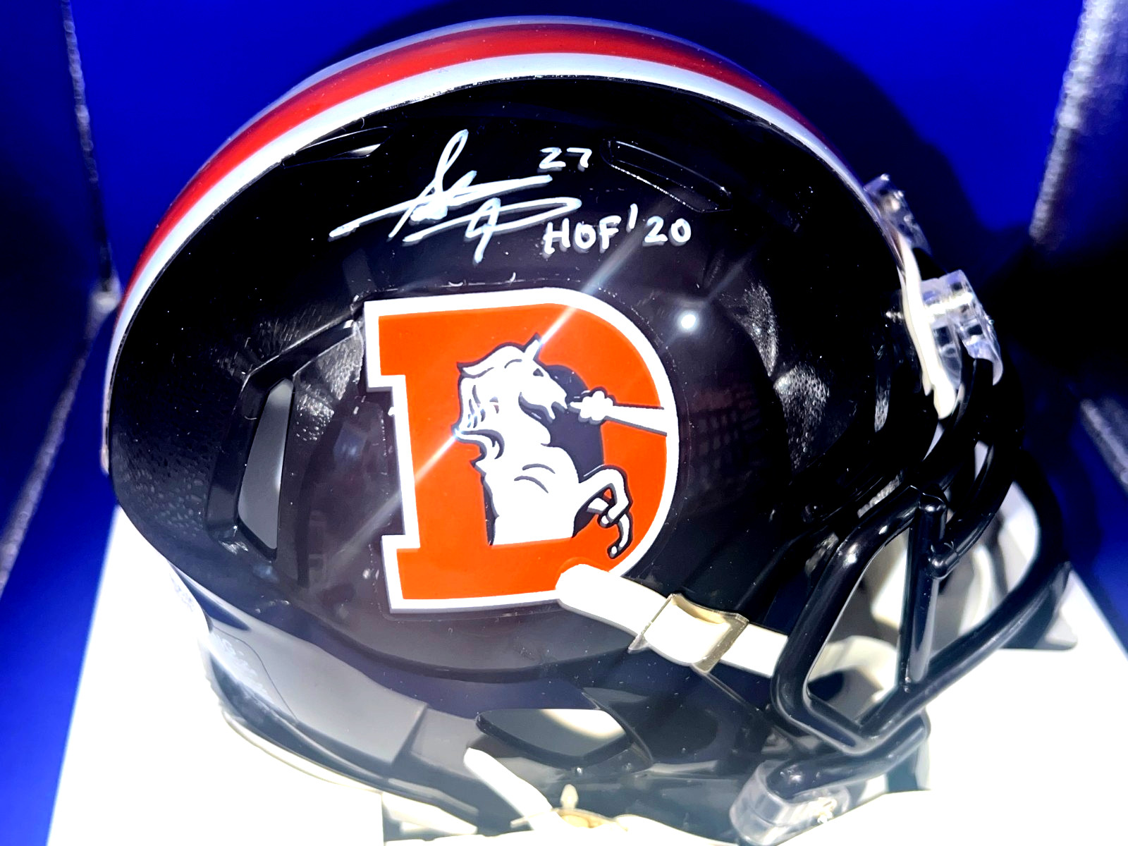 STEVE ATWATER DENVER BRONCOS HOF 20 JSA AUTHENTIC SIGNED COLOR RUSH MINI HELMET