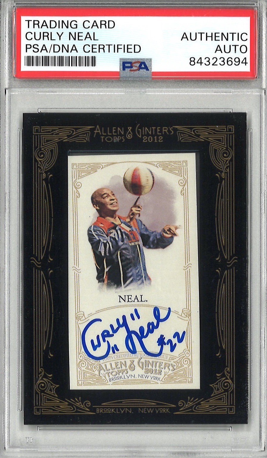 CURLY NEAL 2012 TOPPS ALLEN & GINTER MINI FRAMED AUTO #AGR-CNE PSA 3694