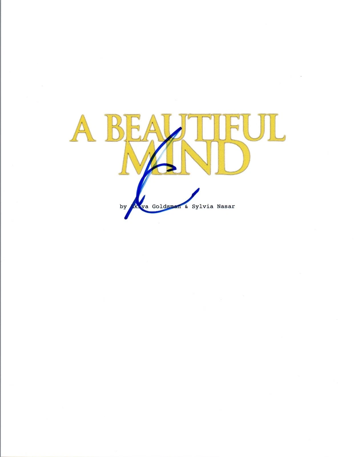 AKIVA GOLDSMAN SIGNED AUTOGRAPHED A BEAUTIFUL MIND MOVIE SCRIPT COA VD COLLECTIBLE MEMORABILIA