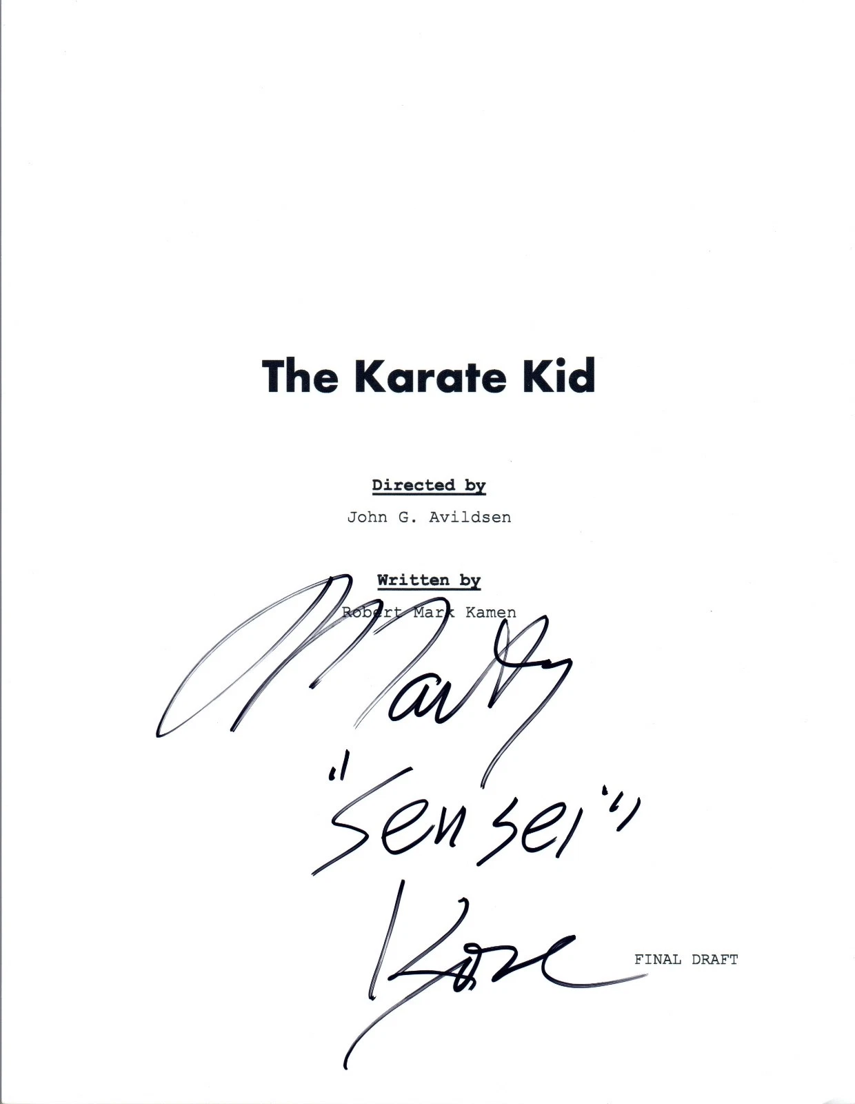 MARTIN KOVE SIGNED AUTOGRAPHED THE KARATE KID MOVIE SCRIPT COA VD COLLECTIBLE MEMORABILIA