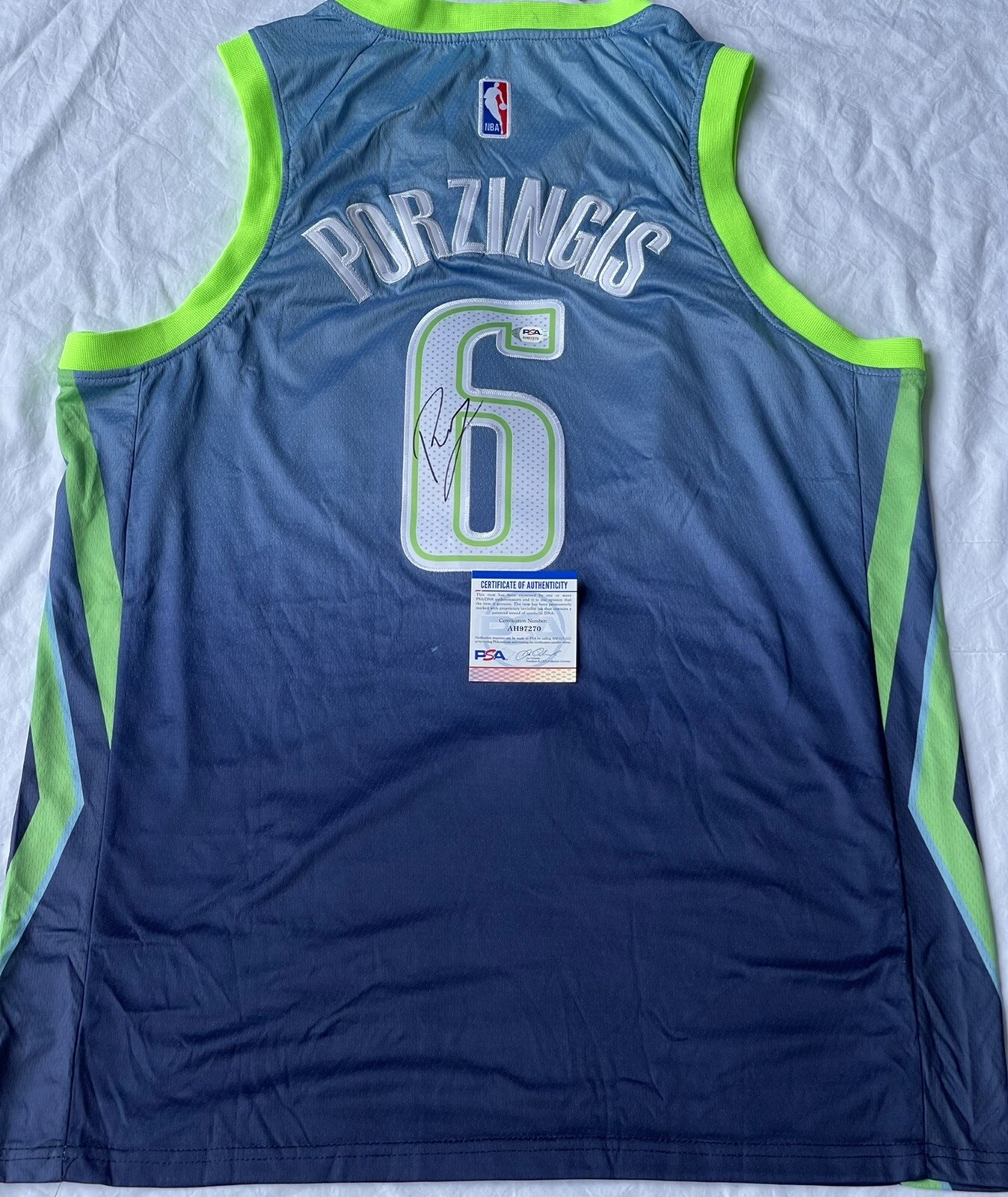 Kristaps Porzingis Signed Autographed Dallas Mavericks Jersey Unicorn PSA/DNA