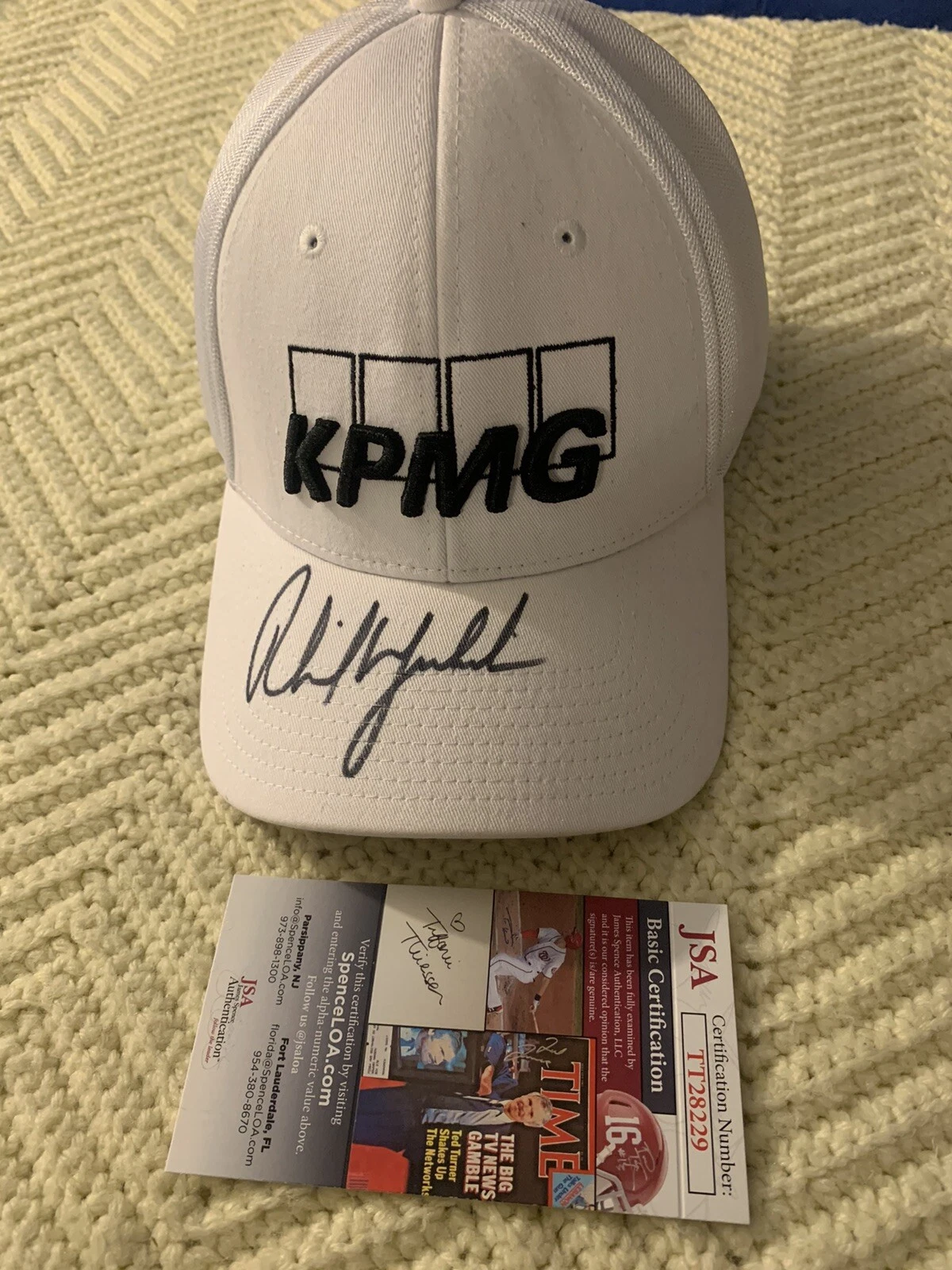 Phil Mickelson Signed Golf Hat Pga Tour KPMG Autographed JSA Authentication COA