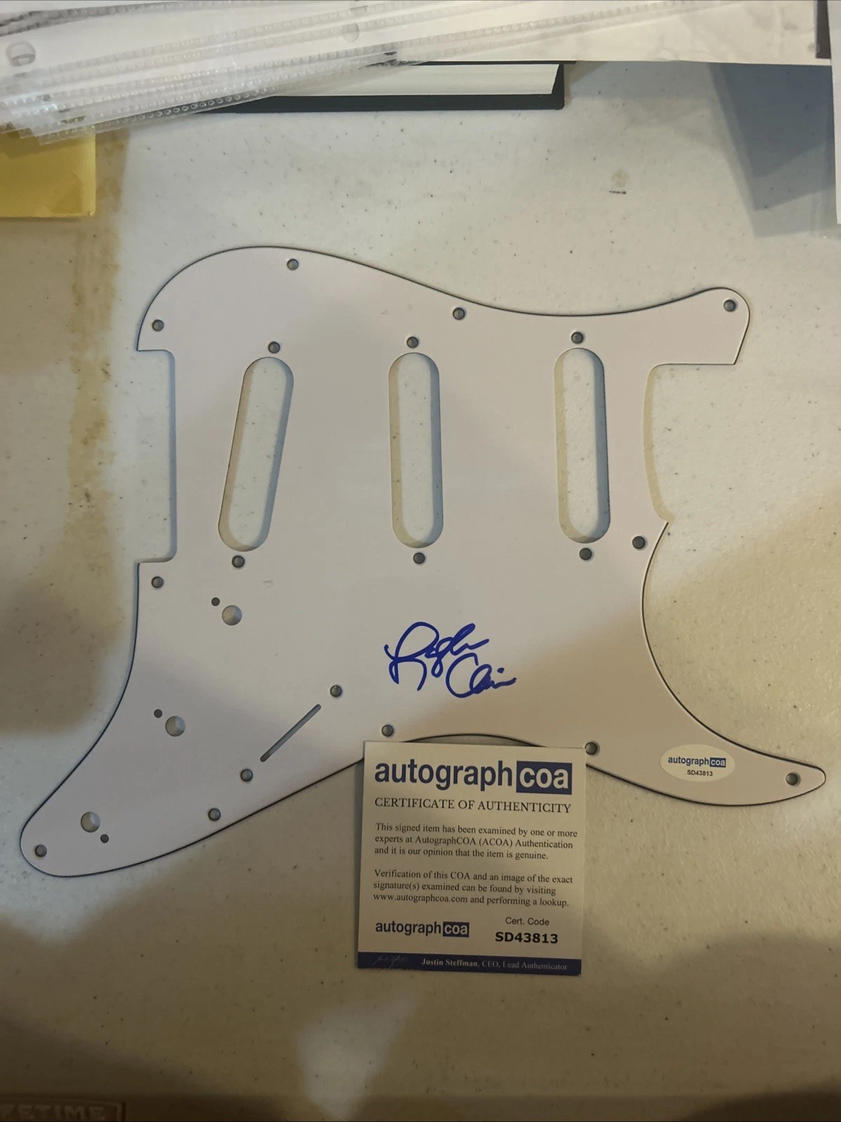 LOGAN CAIN “ CAIN BAND” SIGNED AUTOGRAPH STRAT PICKGUARD ACOA GUITAR CHRISTIAN