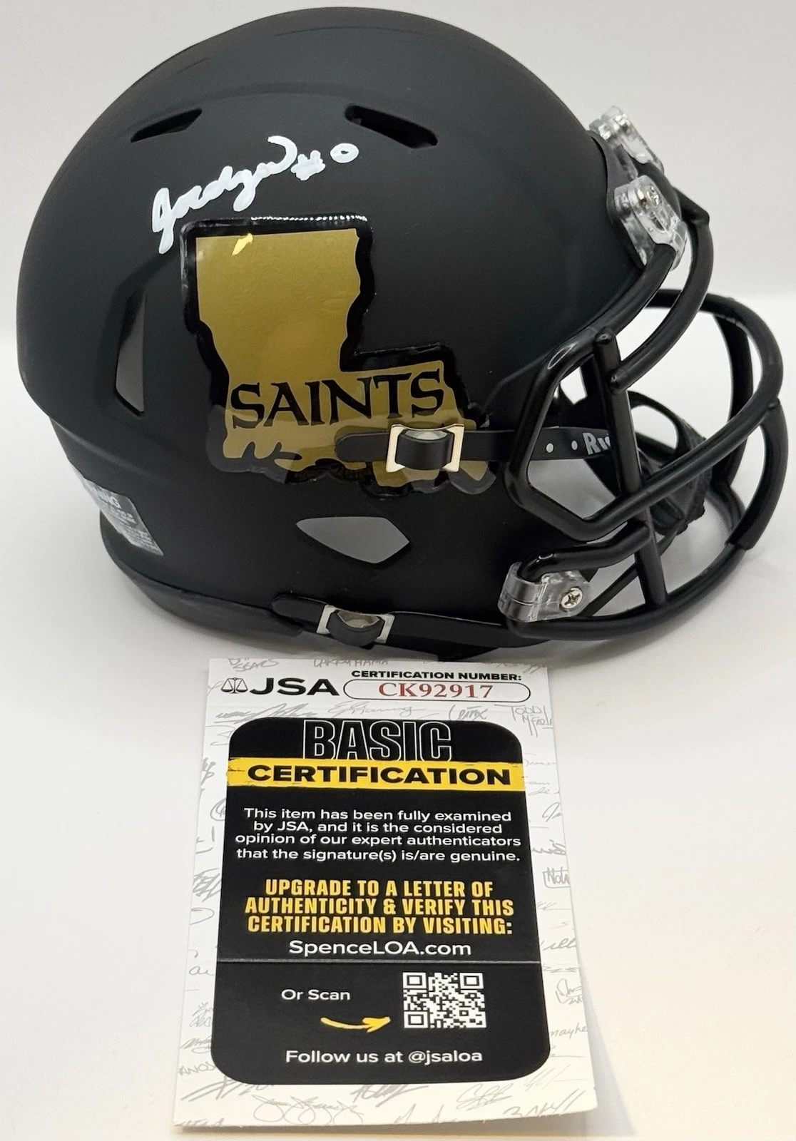 Jordyn Tyson Signed Autographed New Orleans Saints Mini Helmet JSA COA